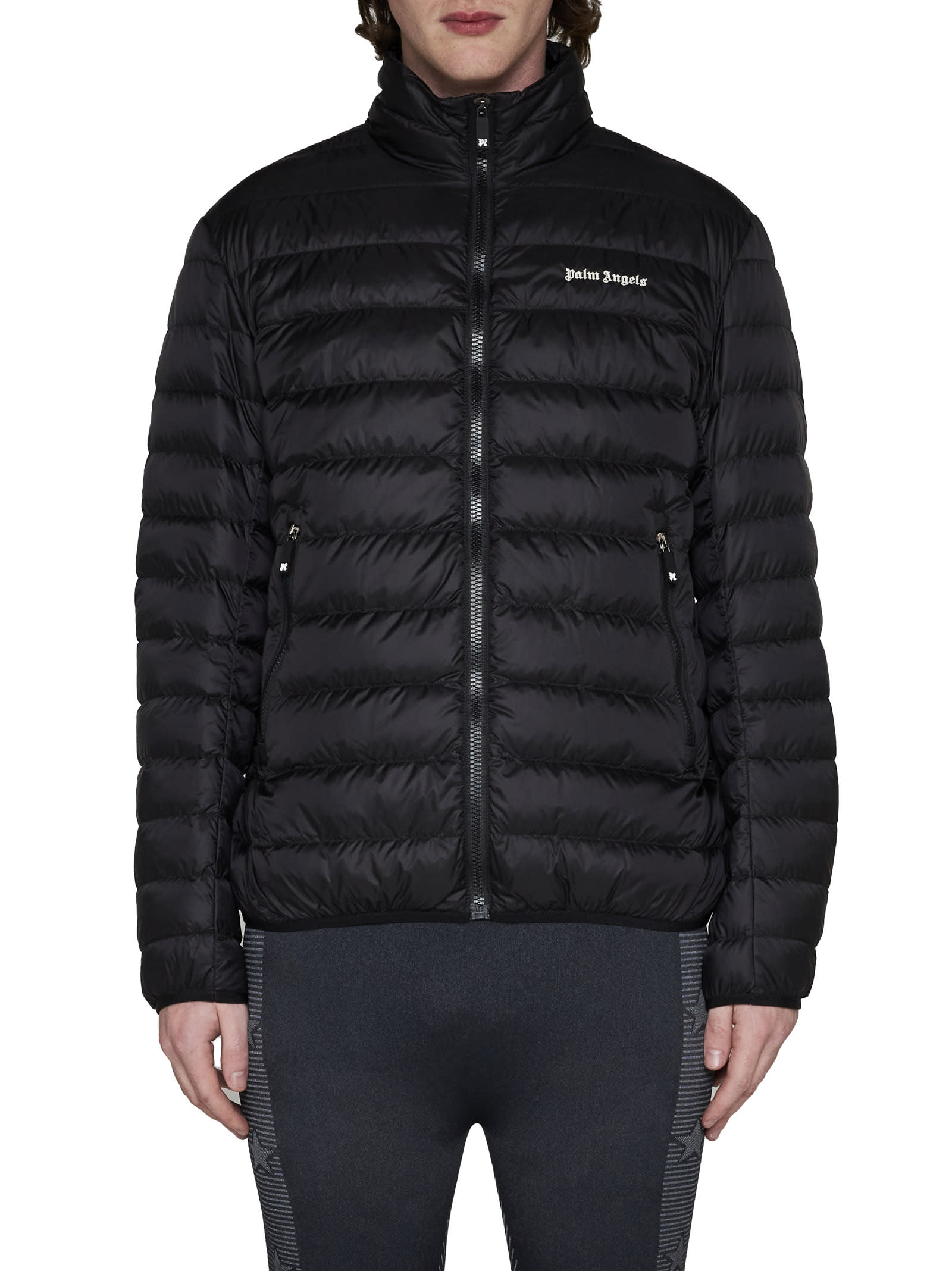Shop Palm Angels Down Jacket In Black Off White