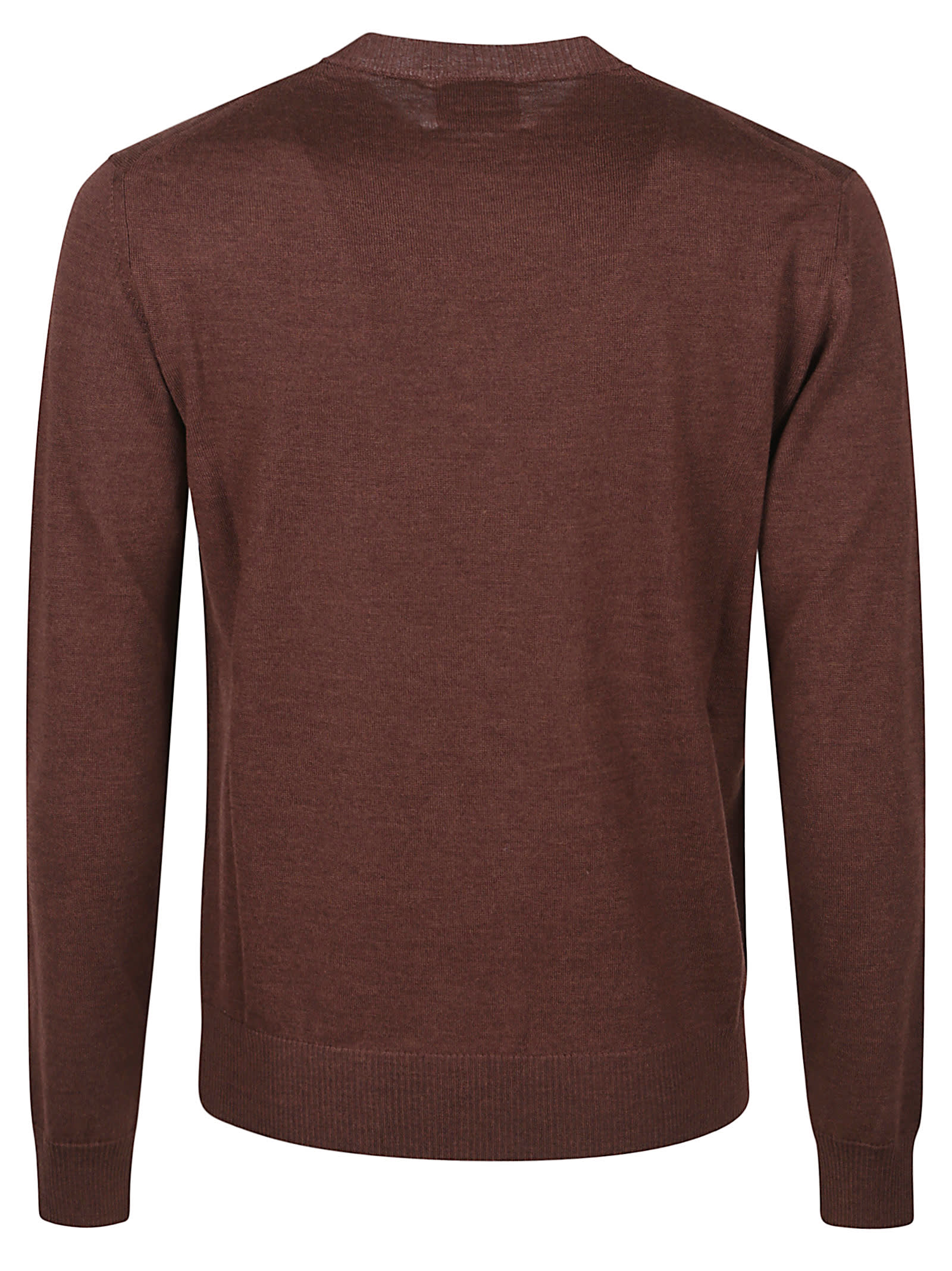 Ballantyne Plain Round Neck Sweater In Brown
