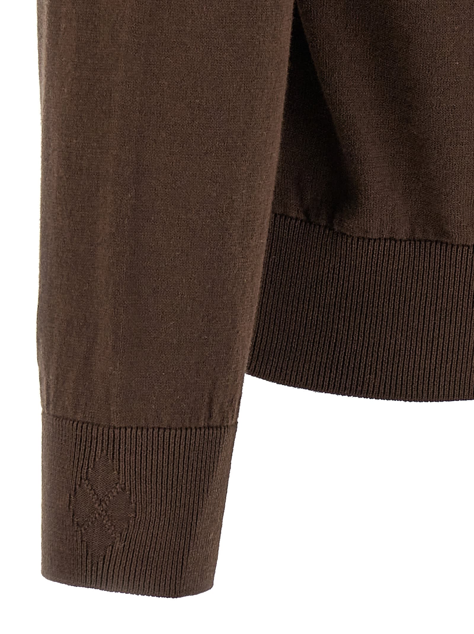 Ballantyne Argyle Sweater In Brown