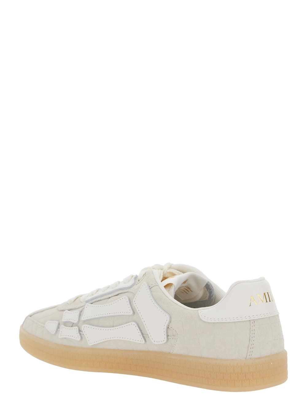 Amiri Croc Debossed Pacific Bones Sneakers In Neutral