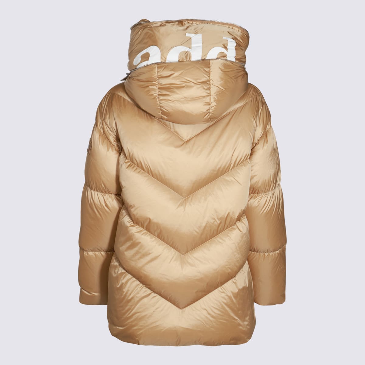 Add Beige Down Jacket In Metallic