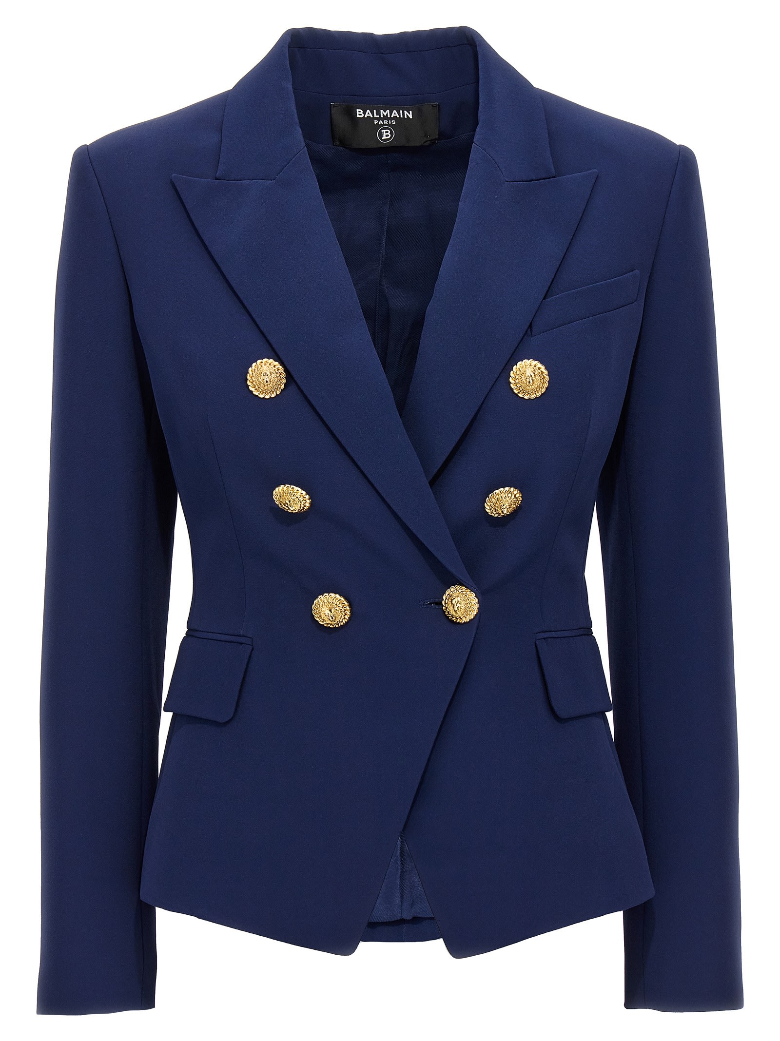 Balmain Classic Double-breasted Blazer In Blue