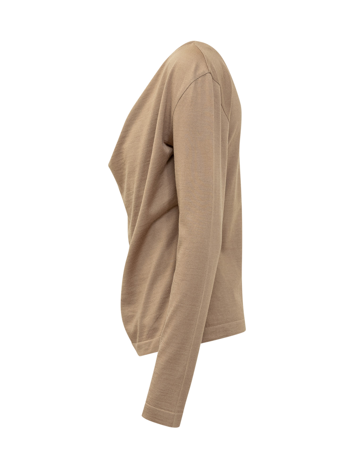 Shop Alberta Ferretti Merino Wool Sweater In Beige