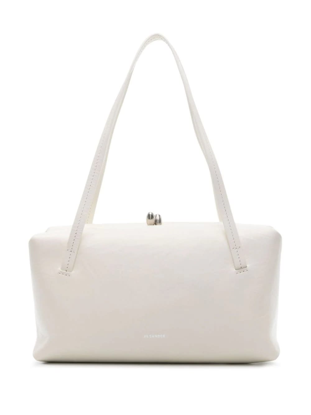 Shop Jil Sander Goji Pillow Bag In White Leather