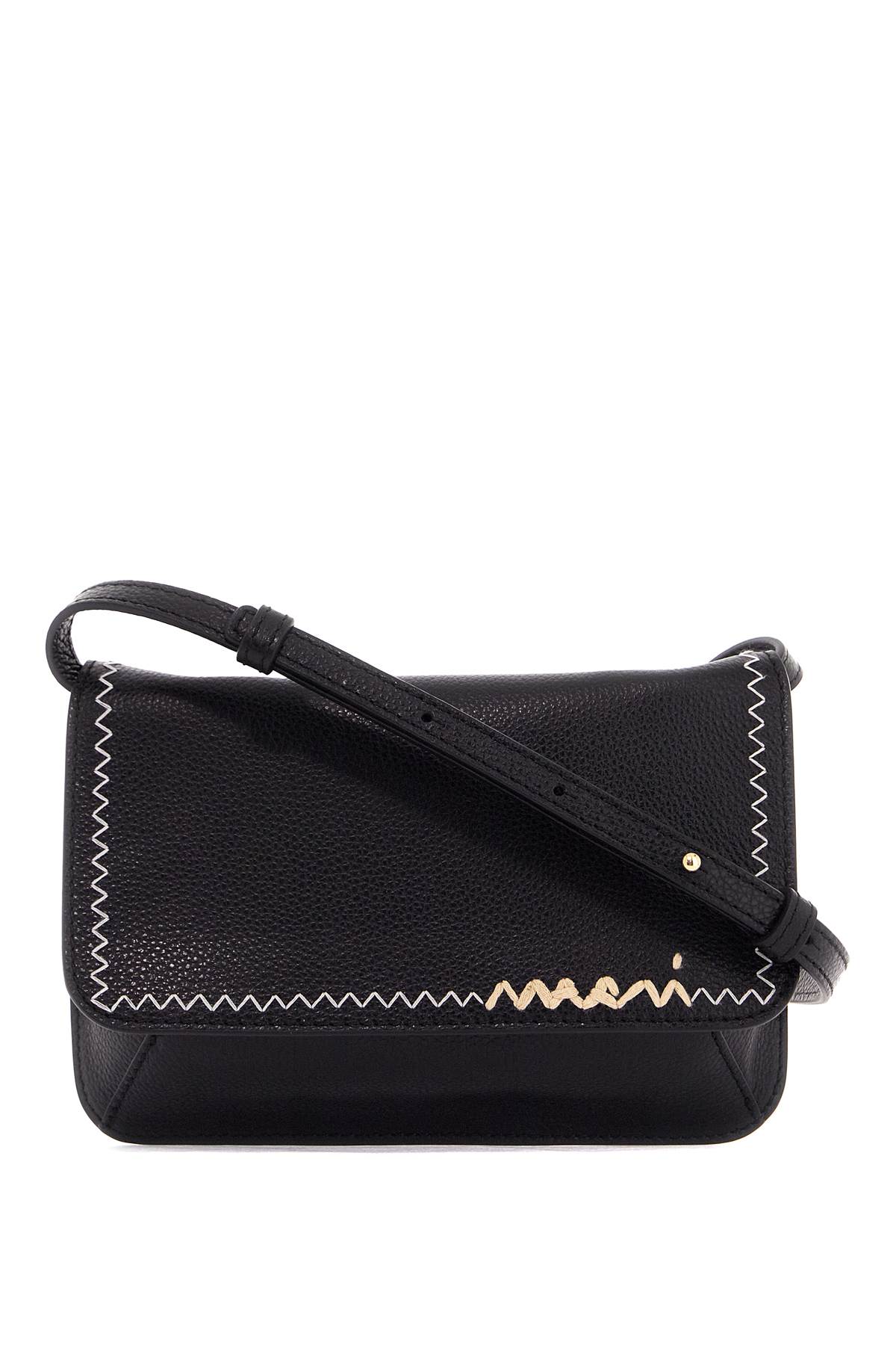 Shop Marni Flap Trunk Shoulder Bag With In Black (black)