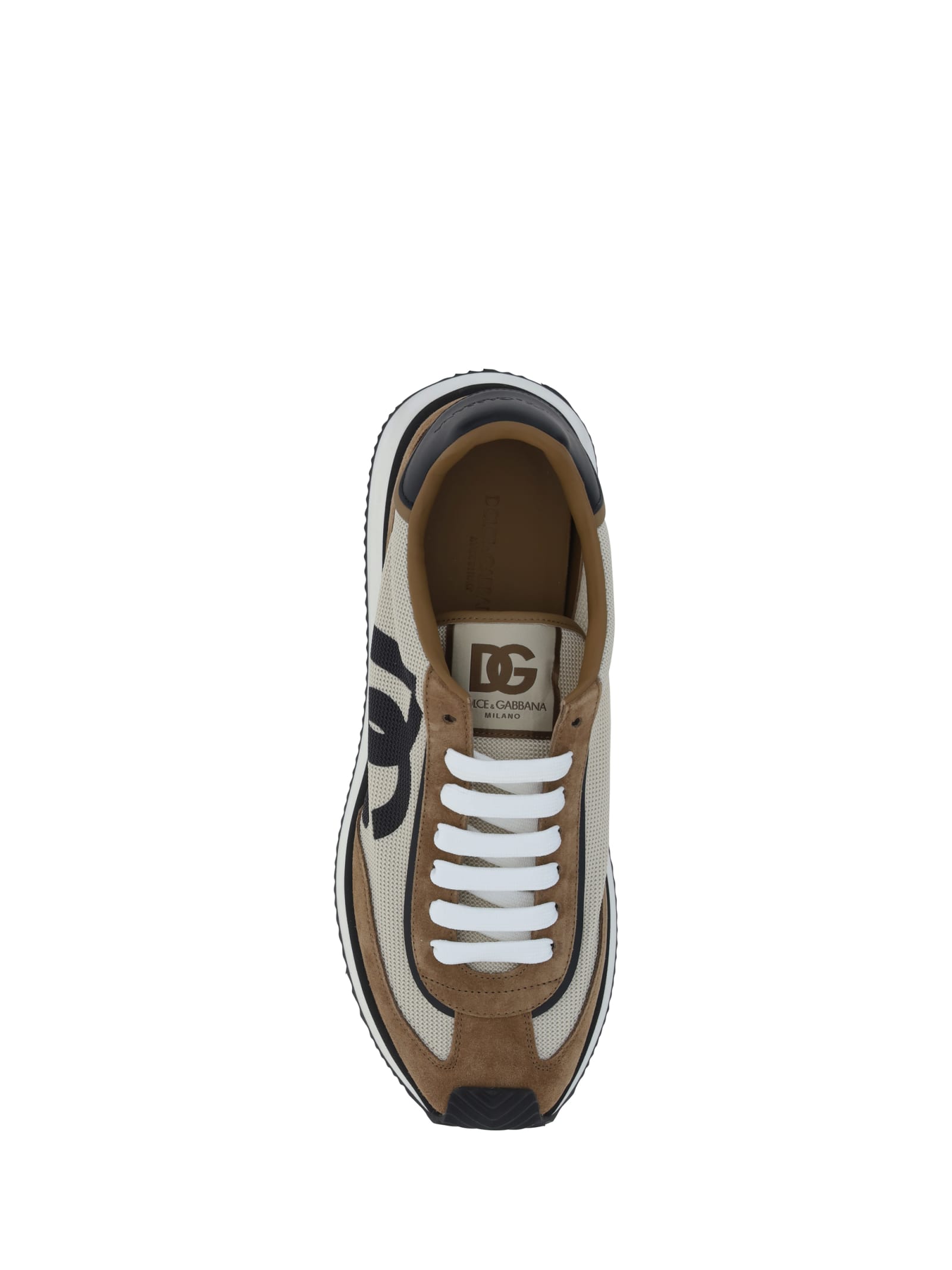 Shop Dolce & Gabbana Sneakers In Beige/nero