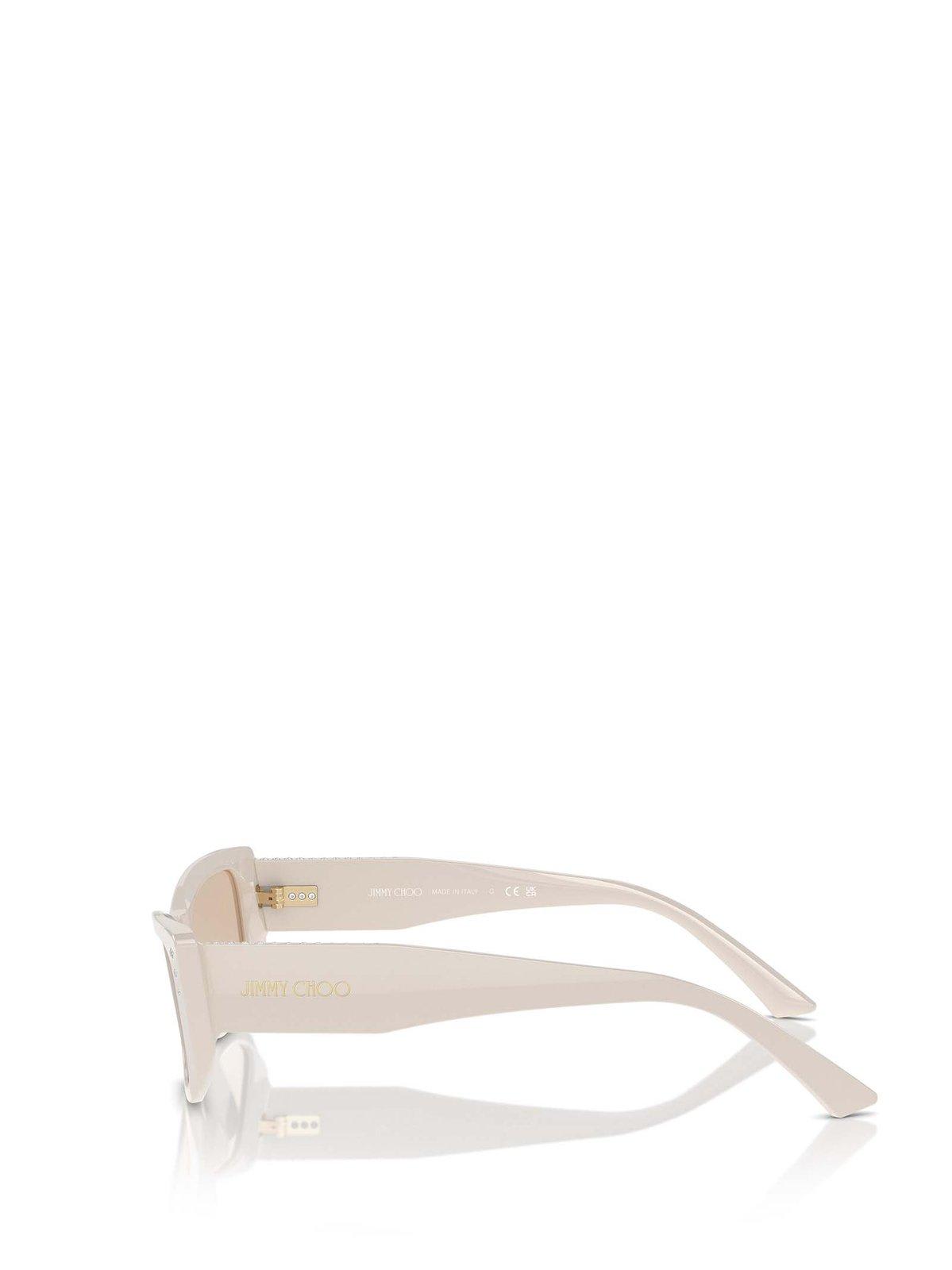 Shop Jimmy Choo Rectangle Frame Sunglasses Sunglasses In 500893 White