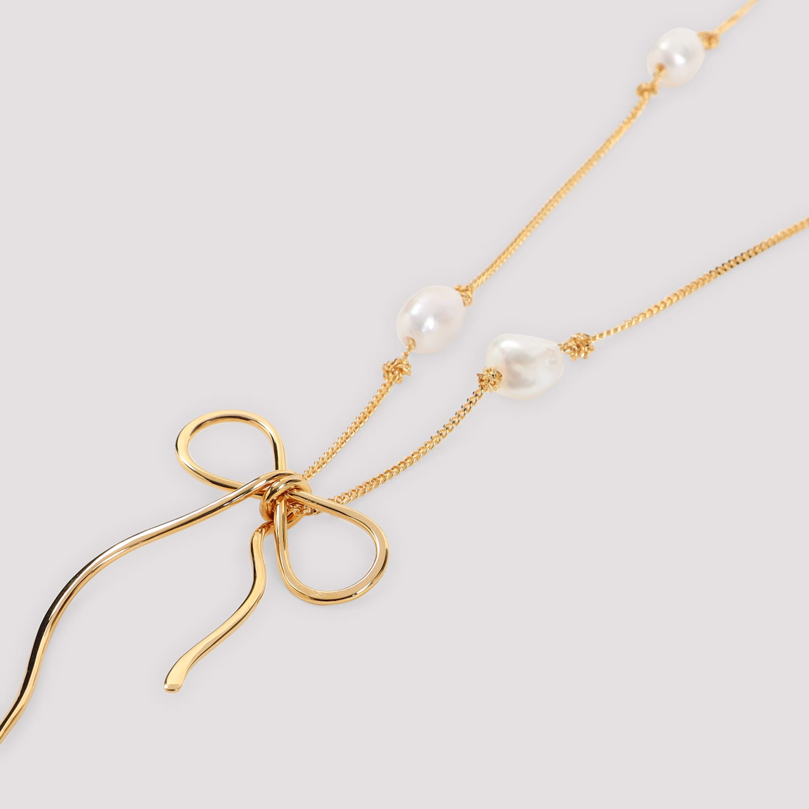 Marni Pearl-embellished Necklace In Gold