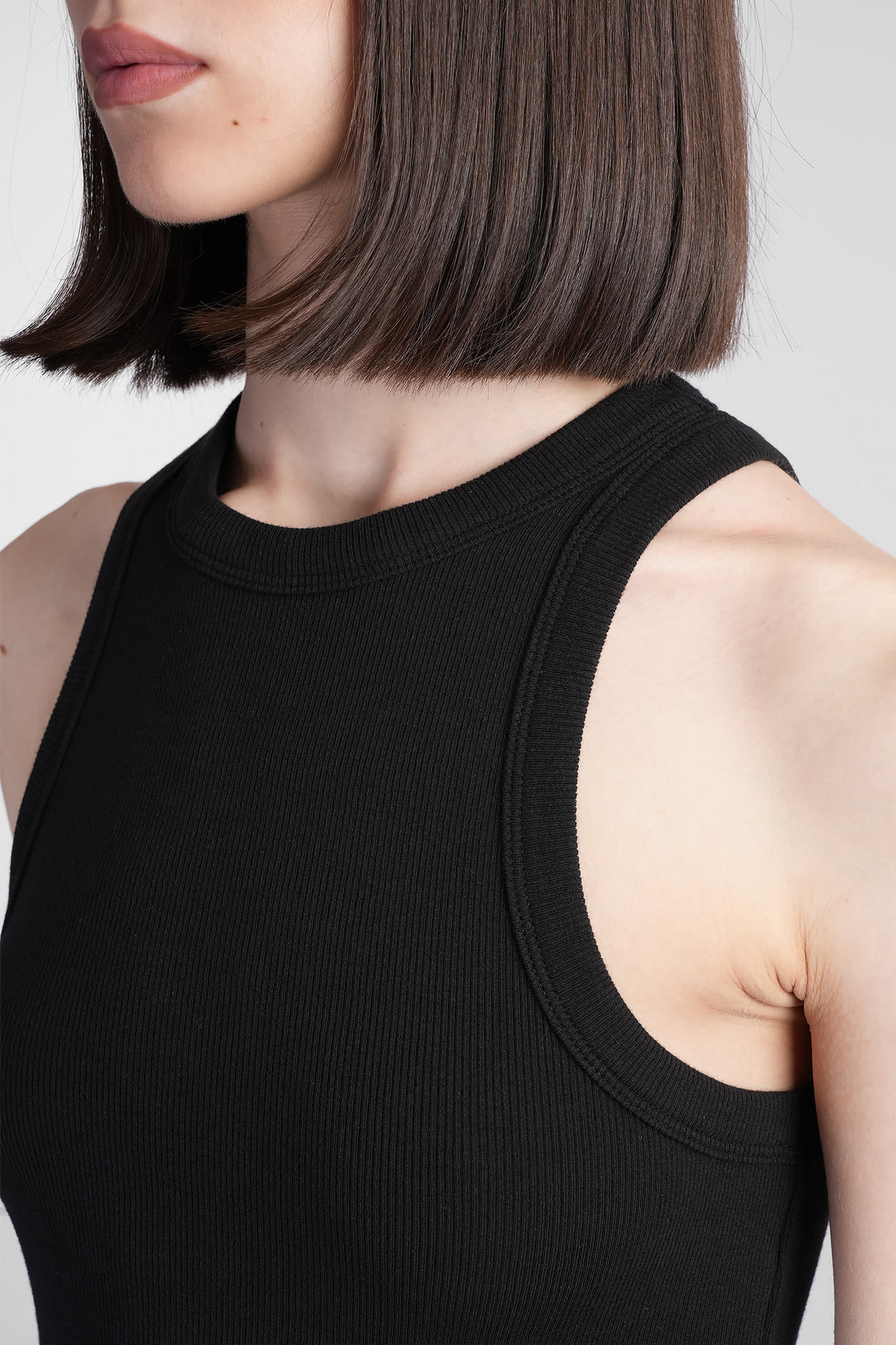 Shop Anine Bing Eva Tank Top In Black Cotton
