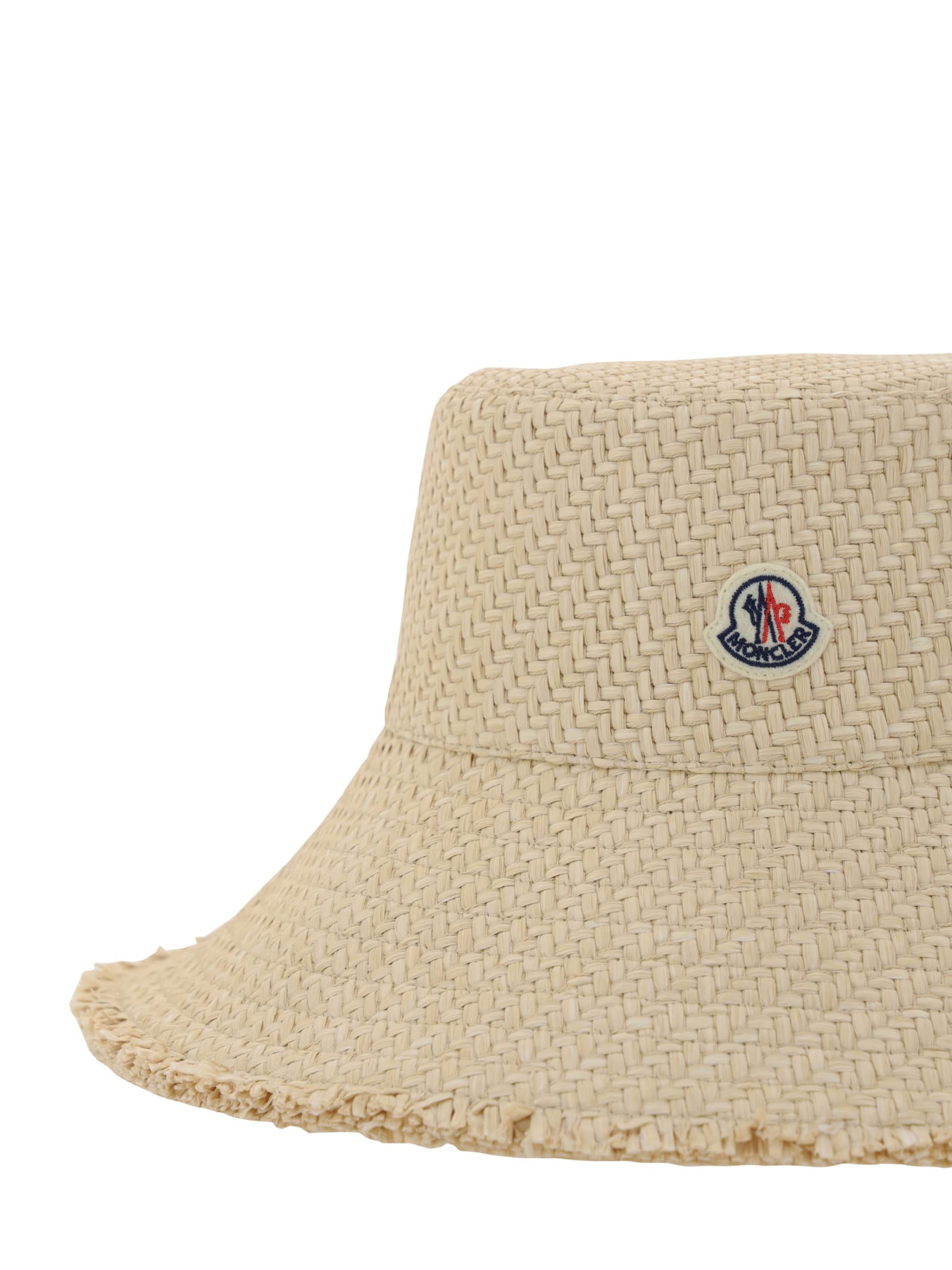 Shop Moncler Bucket Hat In Beige