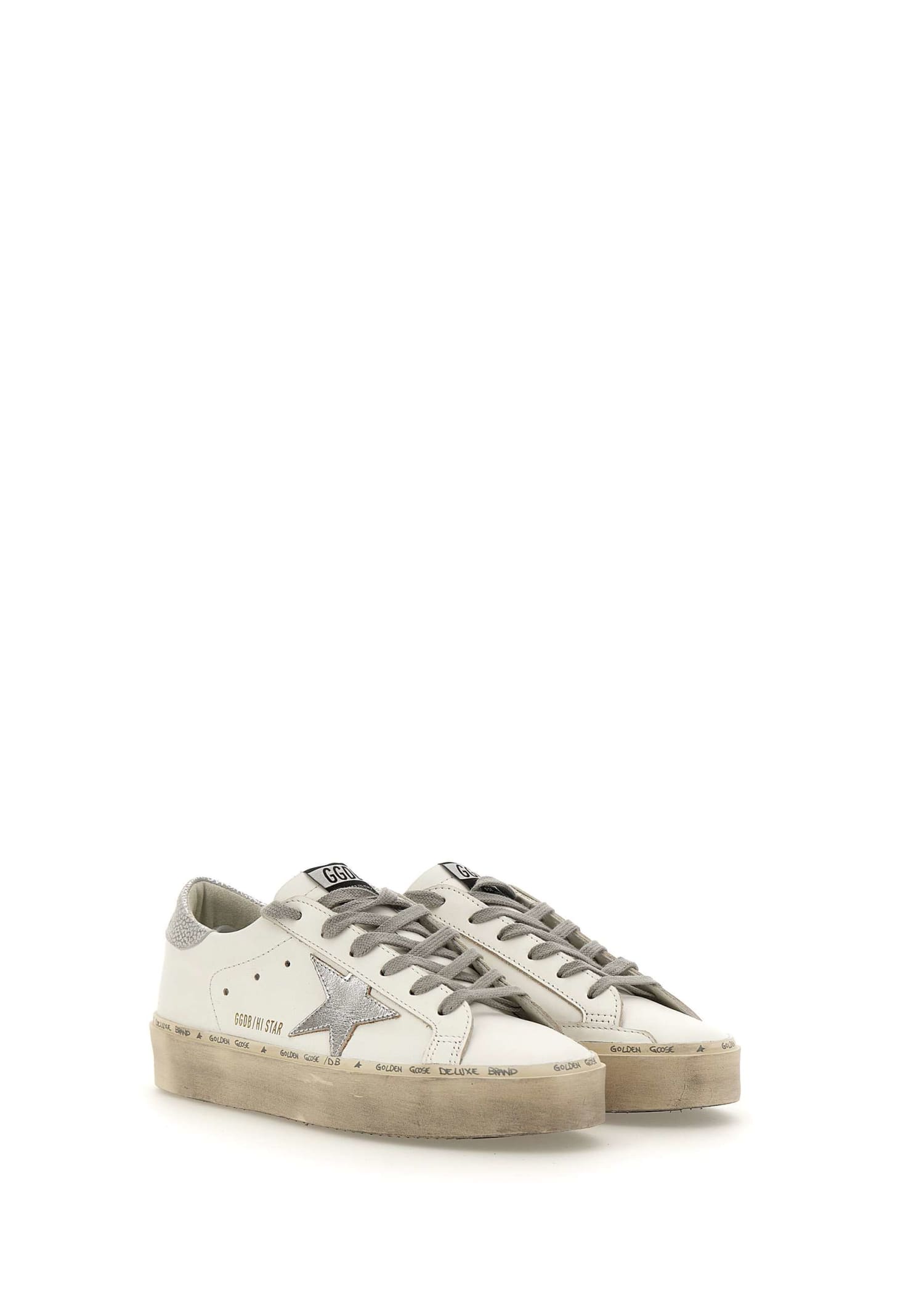 Golden Goose Hi Star Sneakers Gwf00118.f004130.11386 In White/silver