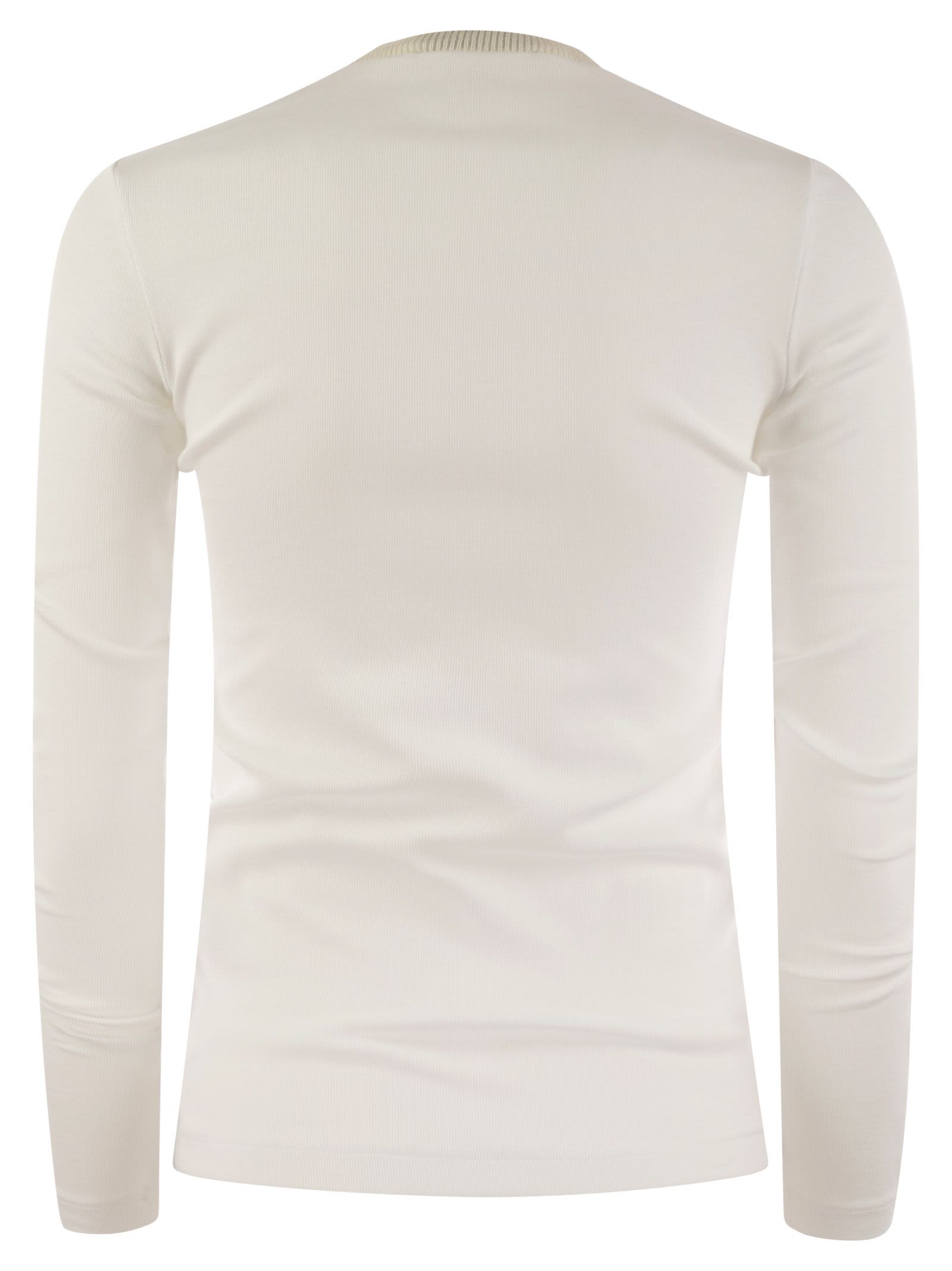 Fabiana Filippi Long-sleeved T-shirt In Jersey In Neutral