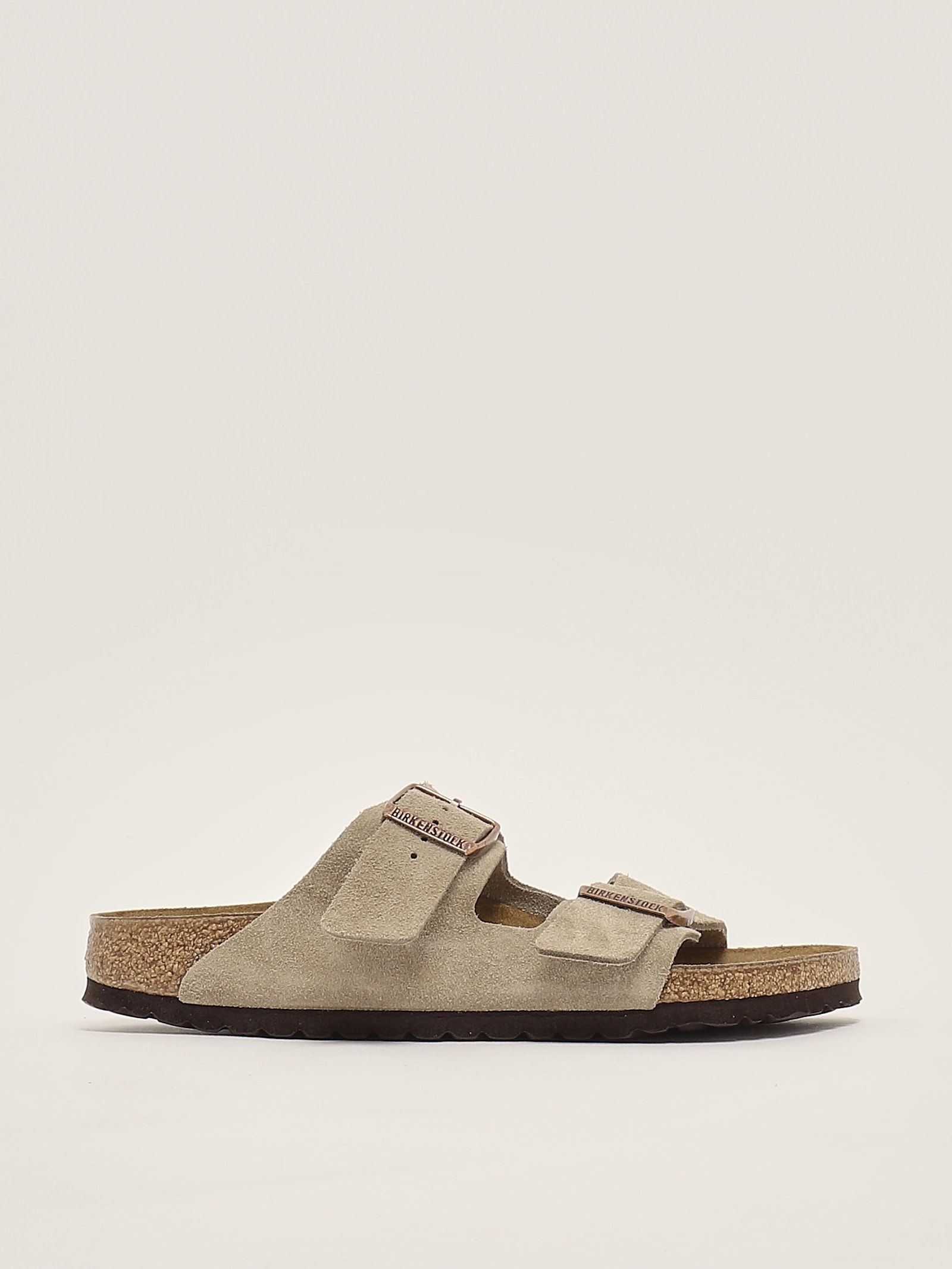 Birkenstock Arizona Taupe Suede Leather Sandal In Gray