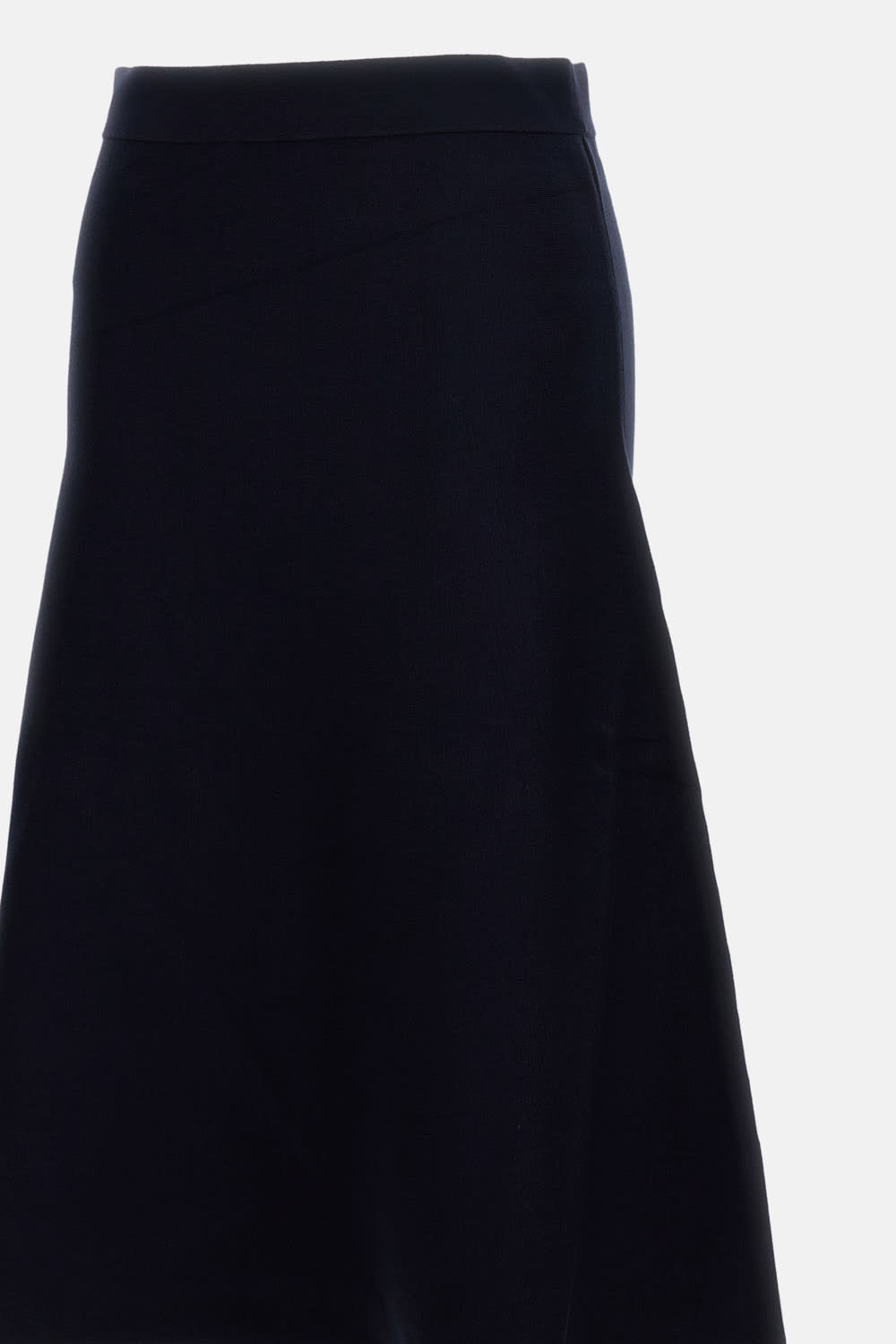 Max Mara High-waisted Flared Skirt With Smooth Finish In Blue