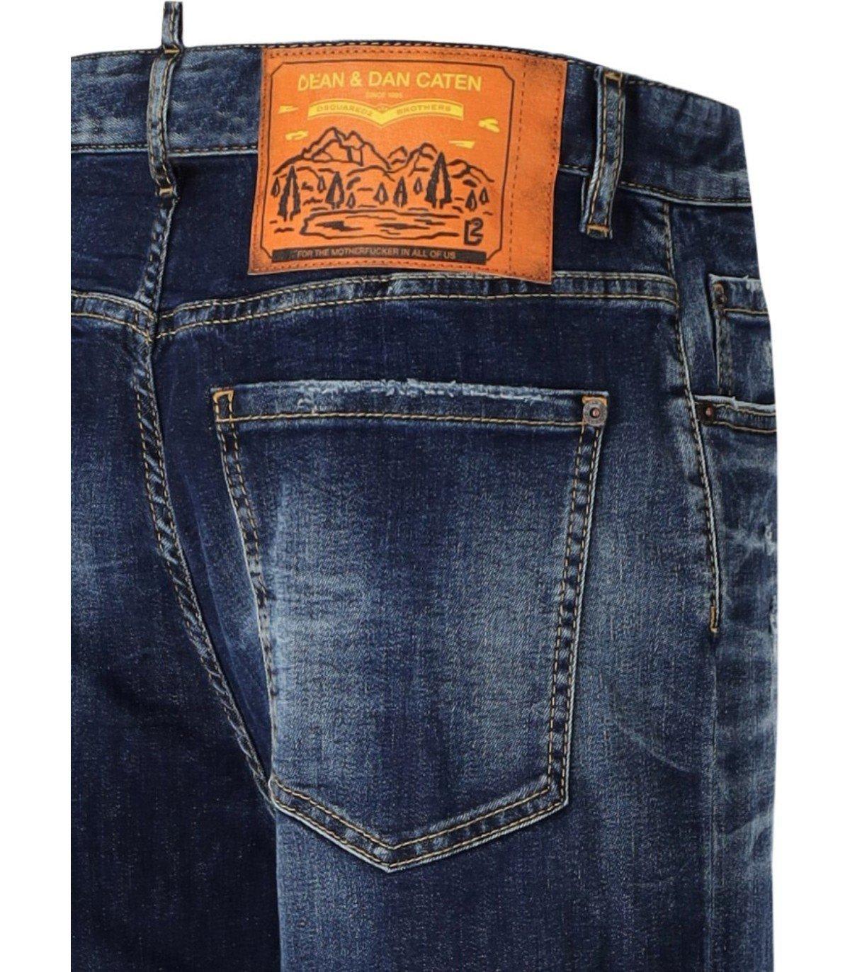 Shop Dsquared2 Distressed Wide-leg Jeans In Denim