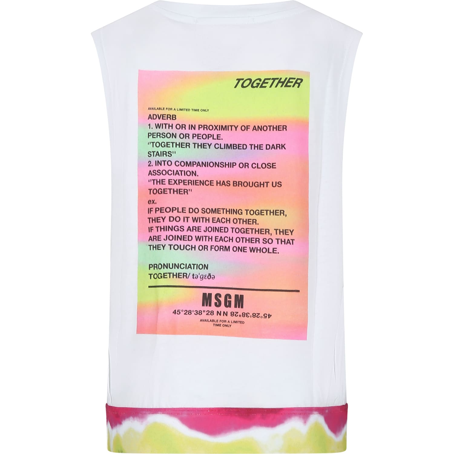 Shop Msgm White T-shirt For Girl With Logo And Print
