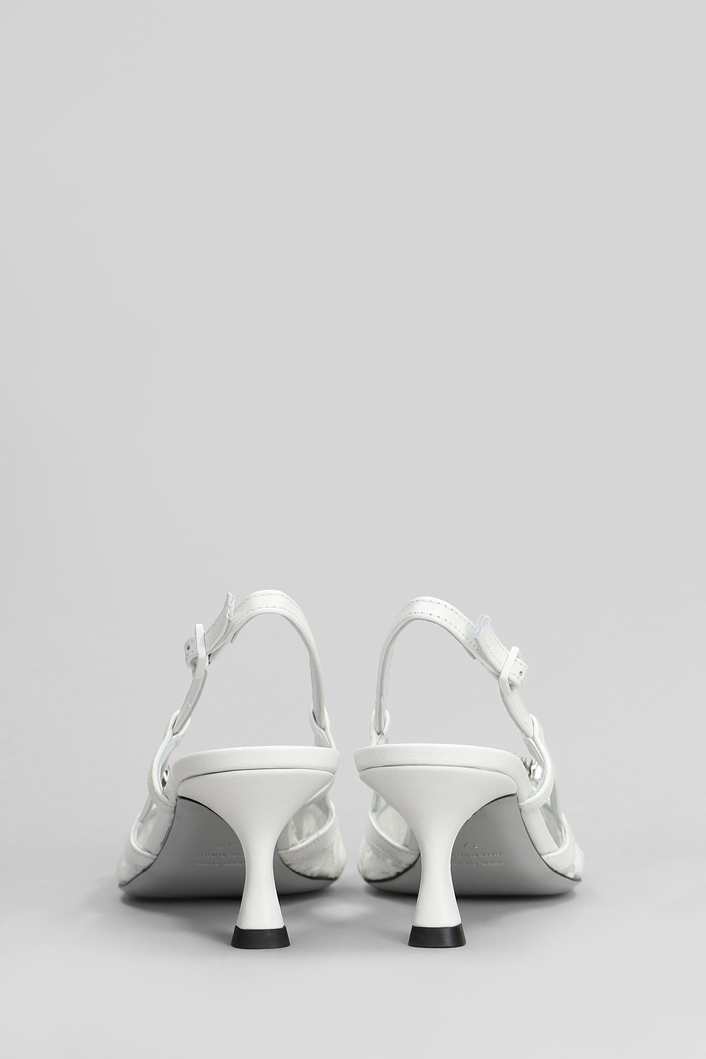 Roberto Festa Vittoria Pumps In White Leather And Fabric In White