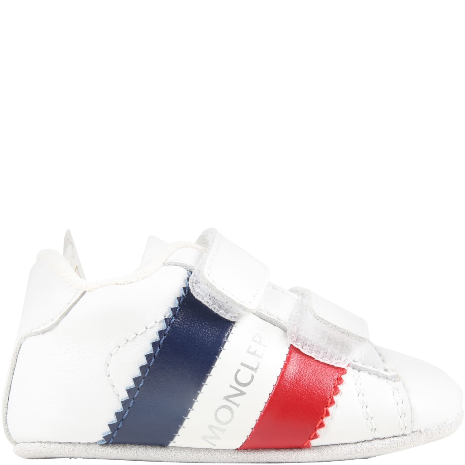 MONCLER WHITE SNEAKER FOR BABYKIDS WITH LOGO,951 - 4M700 - 00 - 01AD1 002