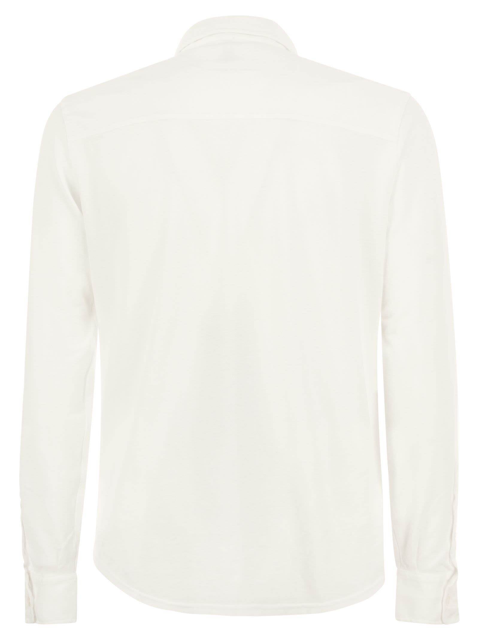 Shop Fedeli Robert - Cotton Piqué Shirt In White