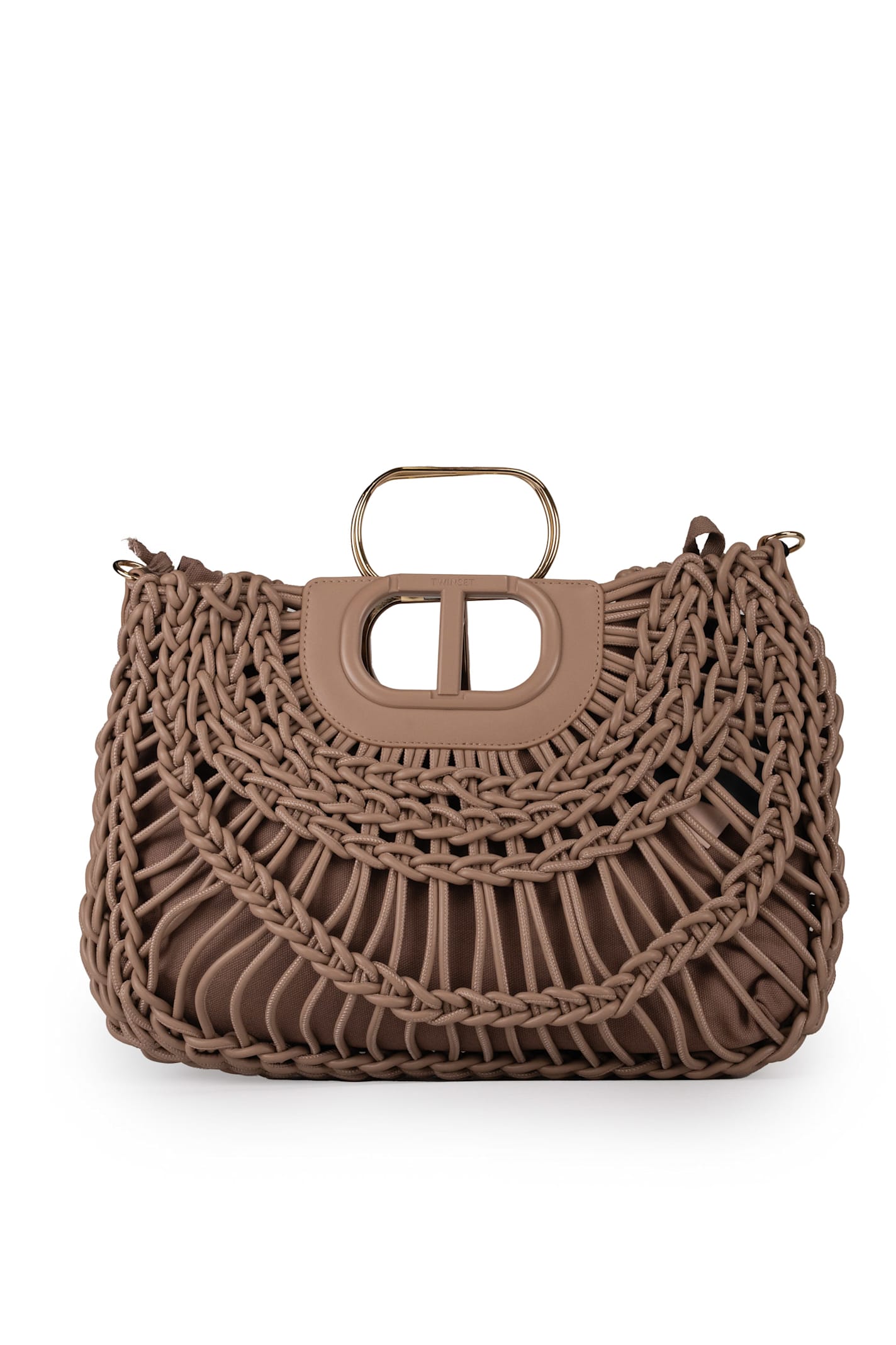 Leather Effect Woven Bag