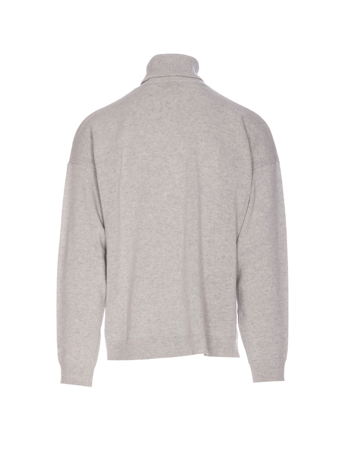 Shop Maison Kitsuné Fox Head Intarsia High Neck Sweater In Grey