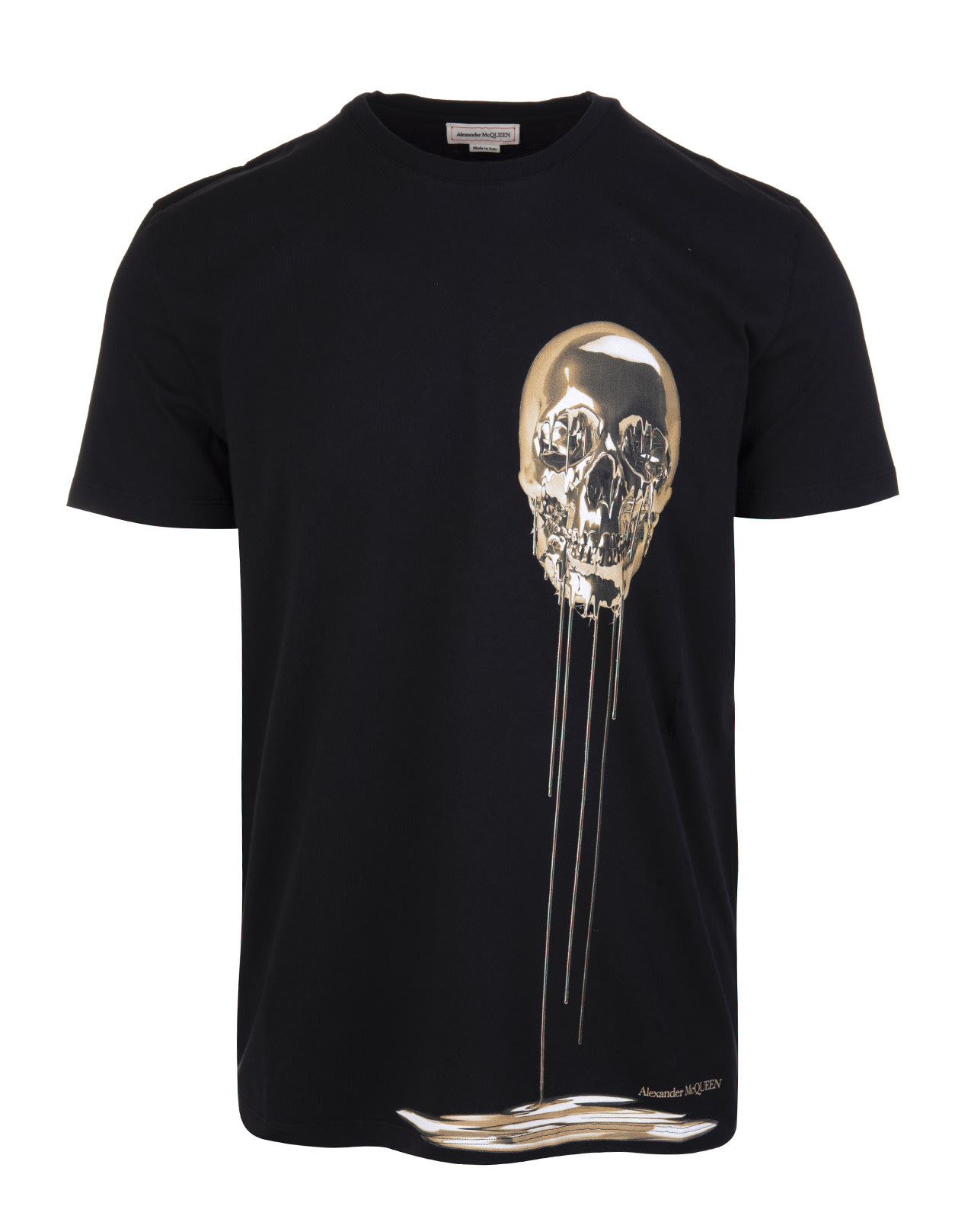 Alexander McQueen Man Black Liquid Skull T-shirt