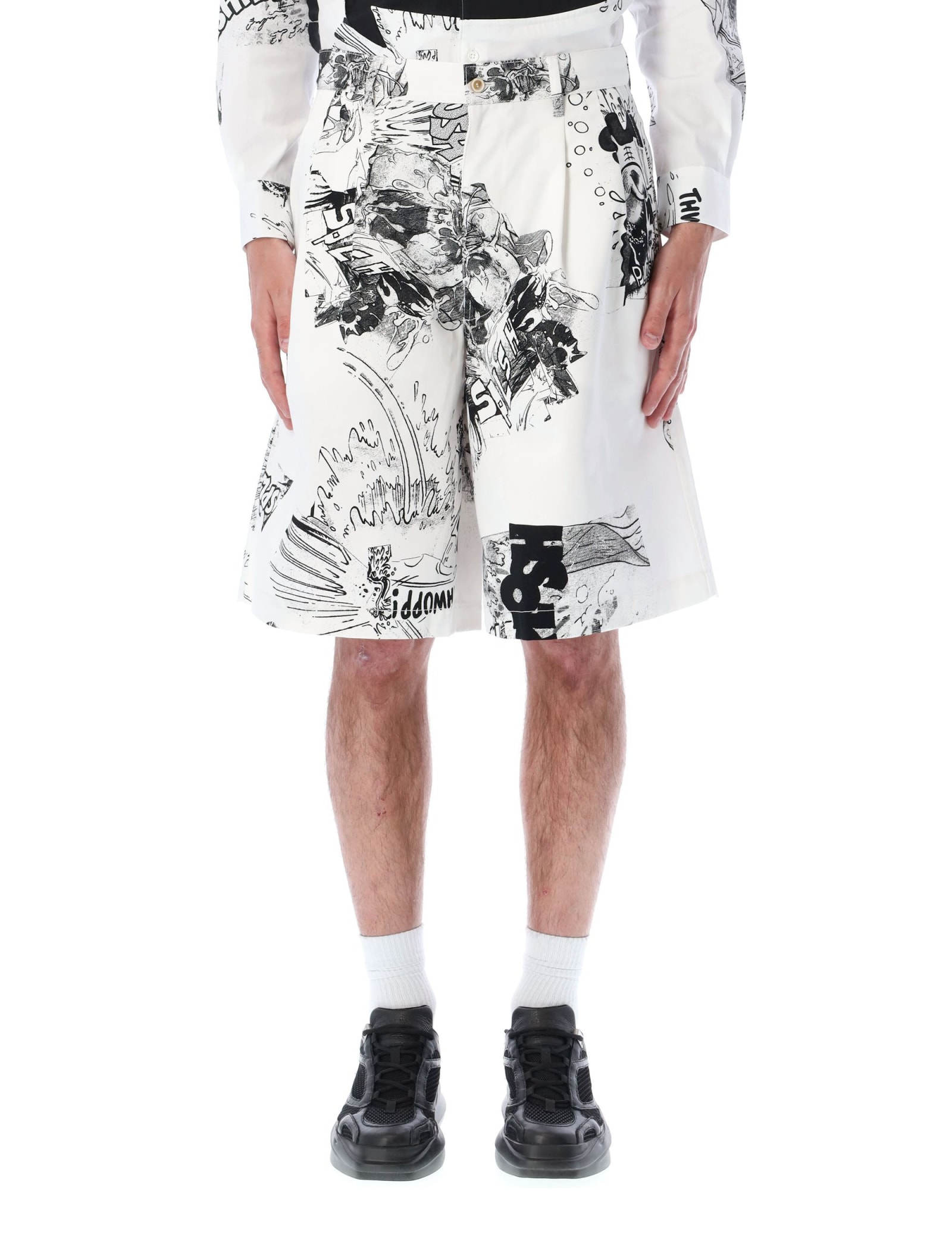 Comme des Garçons Shirt Bermuda Shorts Marclay Print