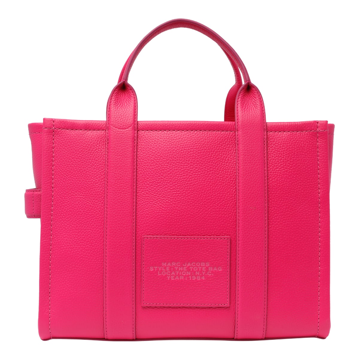 Shop Marc Jacobs The Leather Medium Tote Bag In Pink