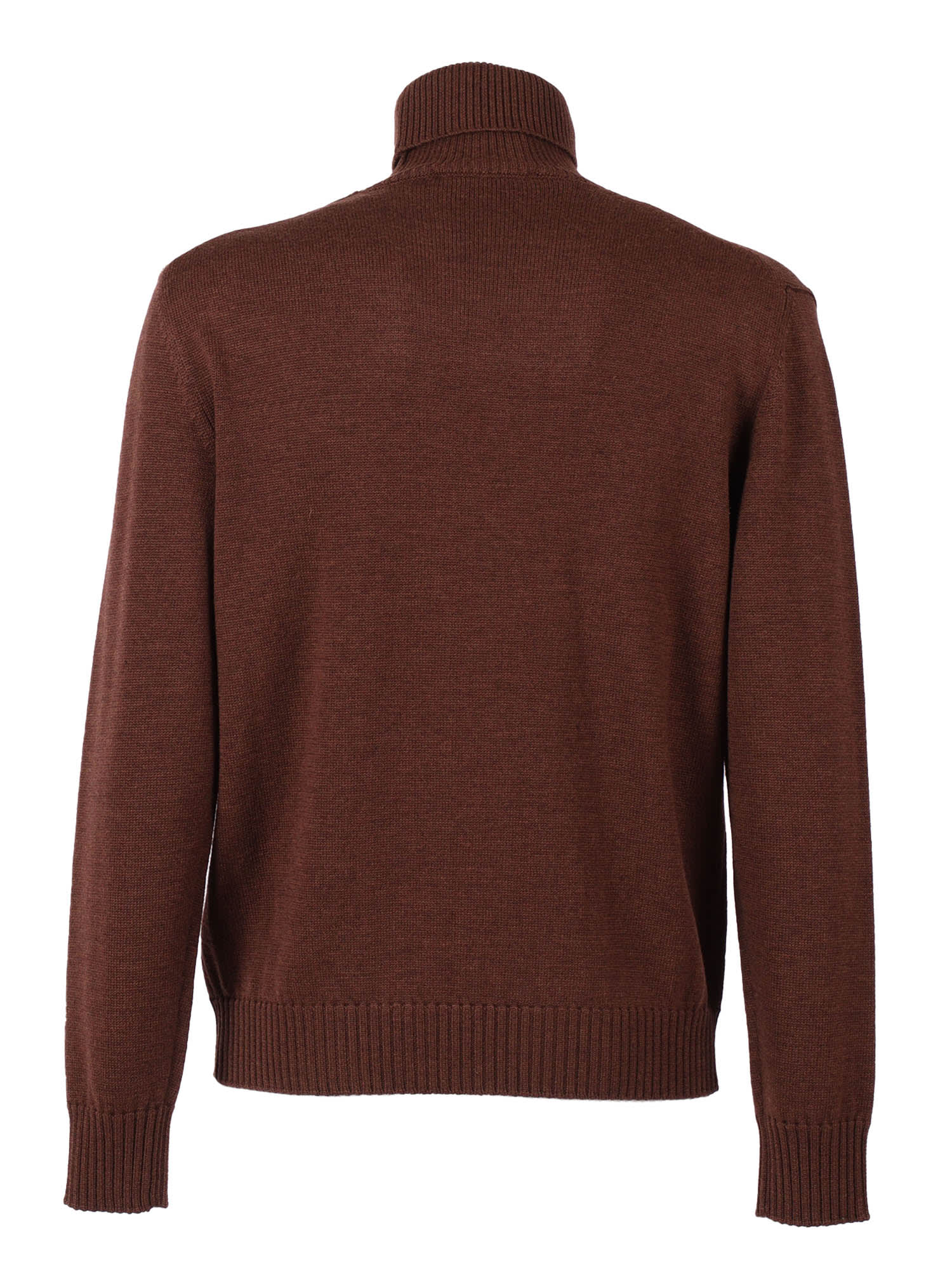 Ballantyne Turtleneck Wool Pullover In Brown