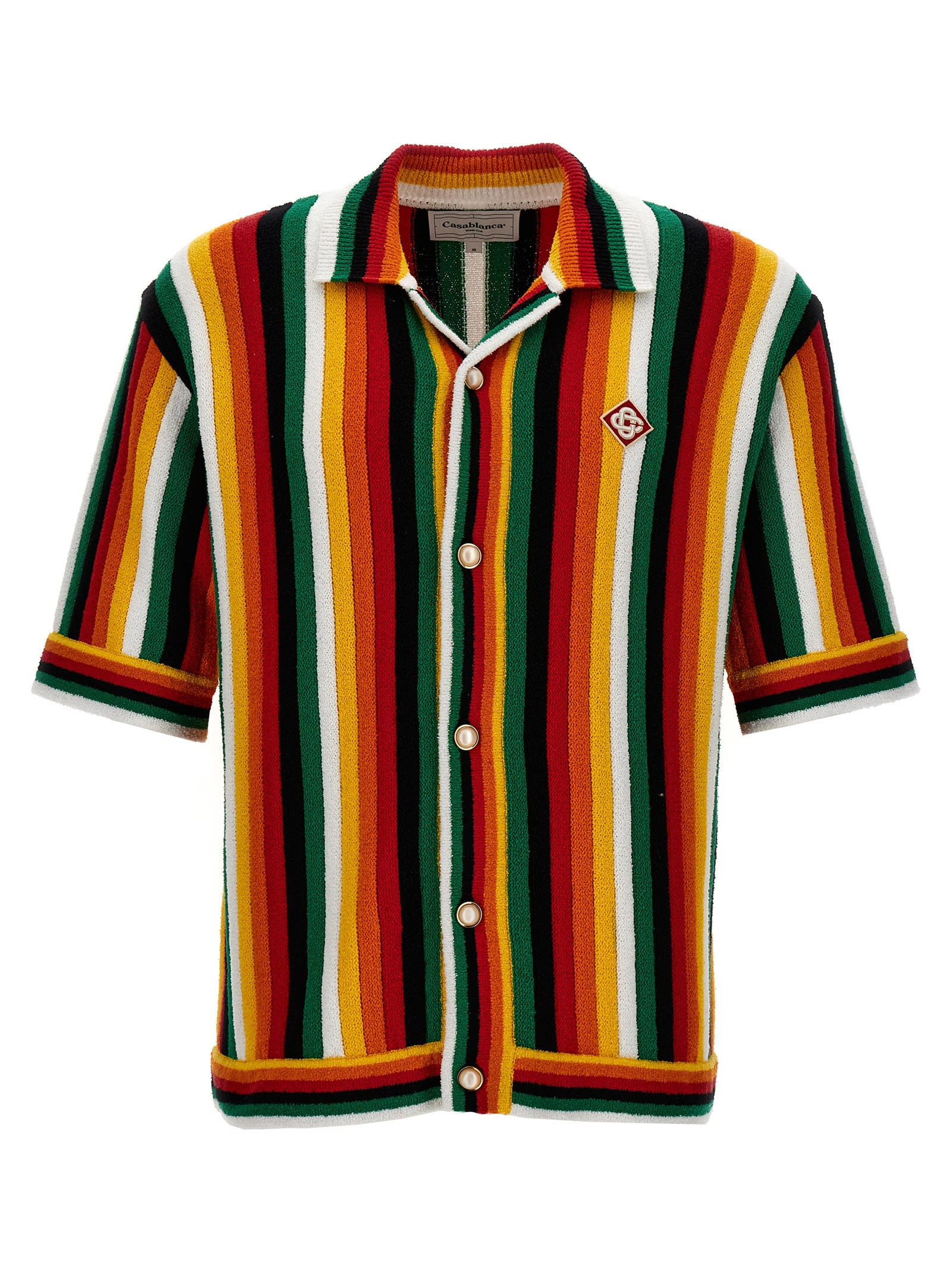 Casablanca striped Towelling Shirt