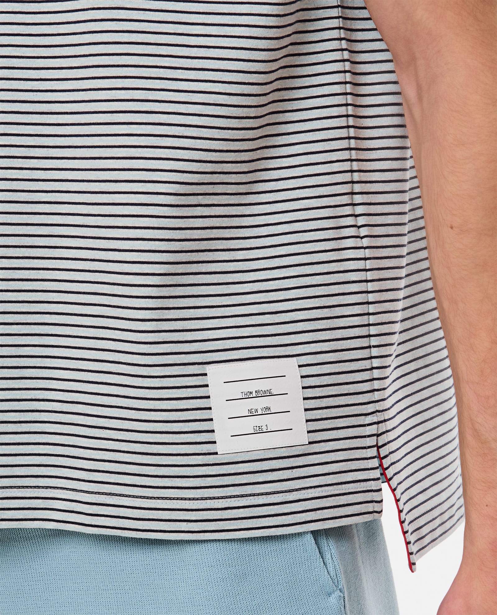 Shop Thom Browne Oversized Cotton Pocket T-shirt In Blue