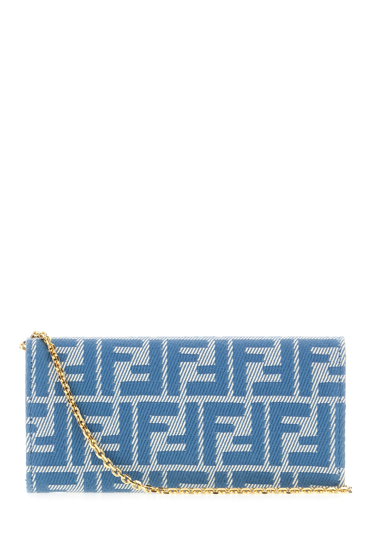 Shop Fendi Embroidered Fabric Wallet In Denim