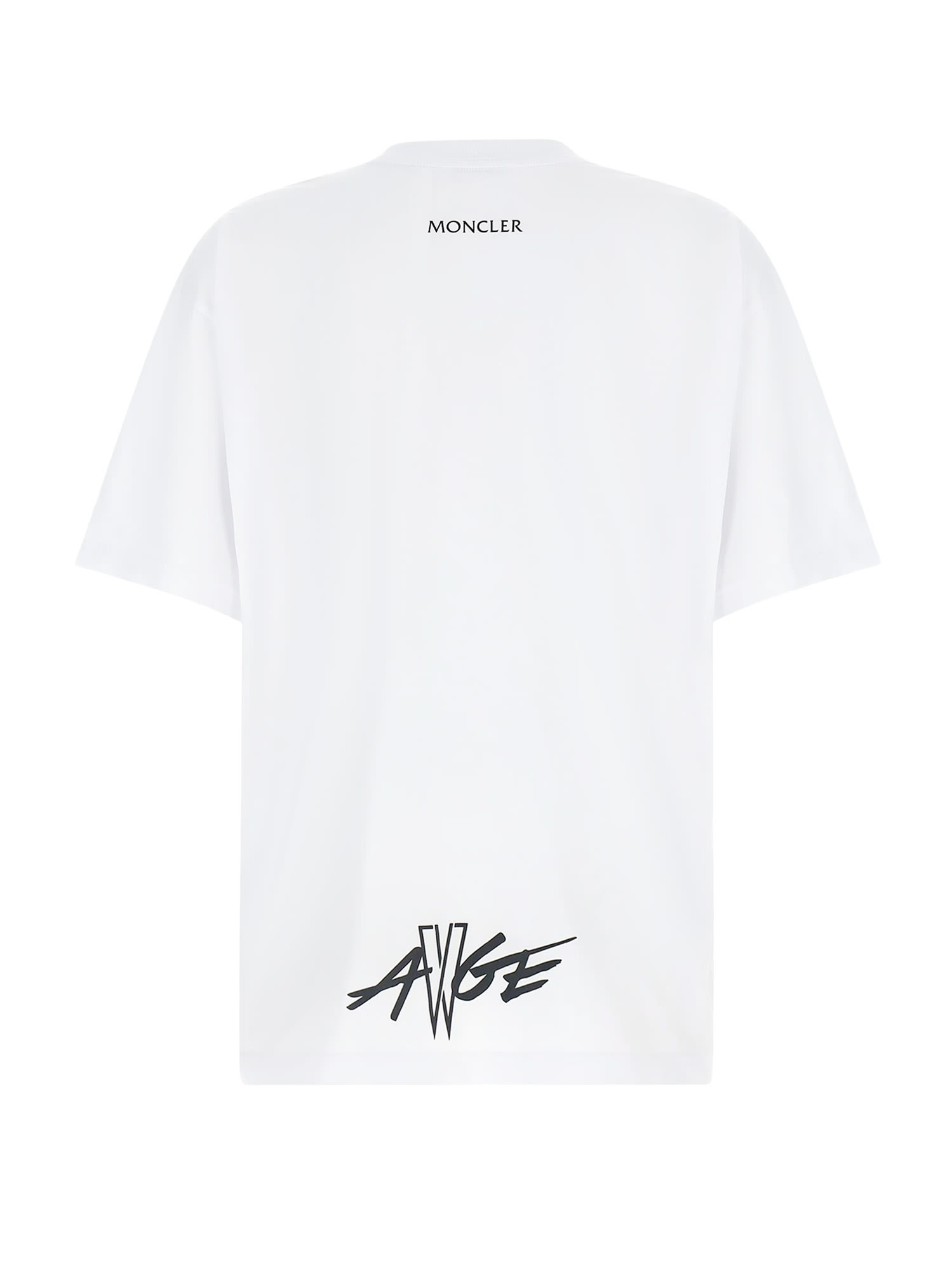 Moncler Genius Cotton T-shirt With Logo Patch On The Front In White