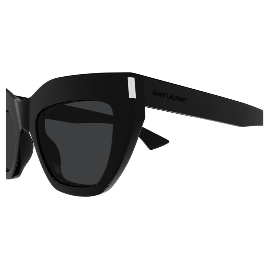 Saint Laurent Black-black-black Recycled Acetate Sunglasses In Black