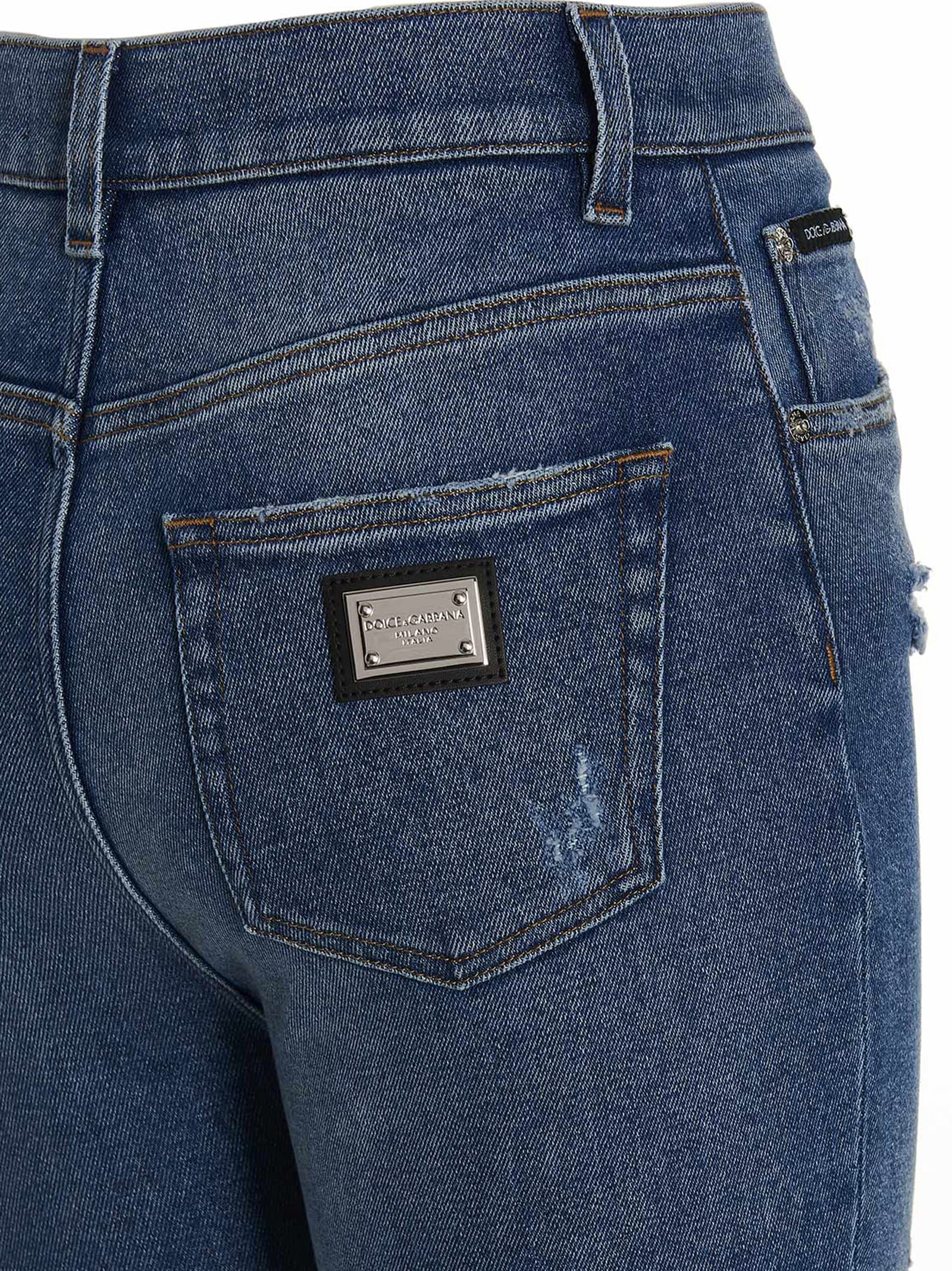 Dolce & Gabbana Grace Jeans With Ripped Details In Denim