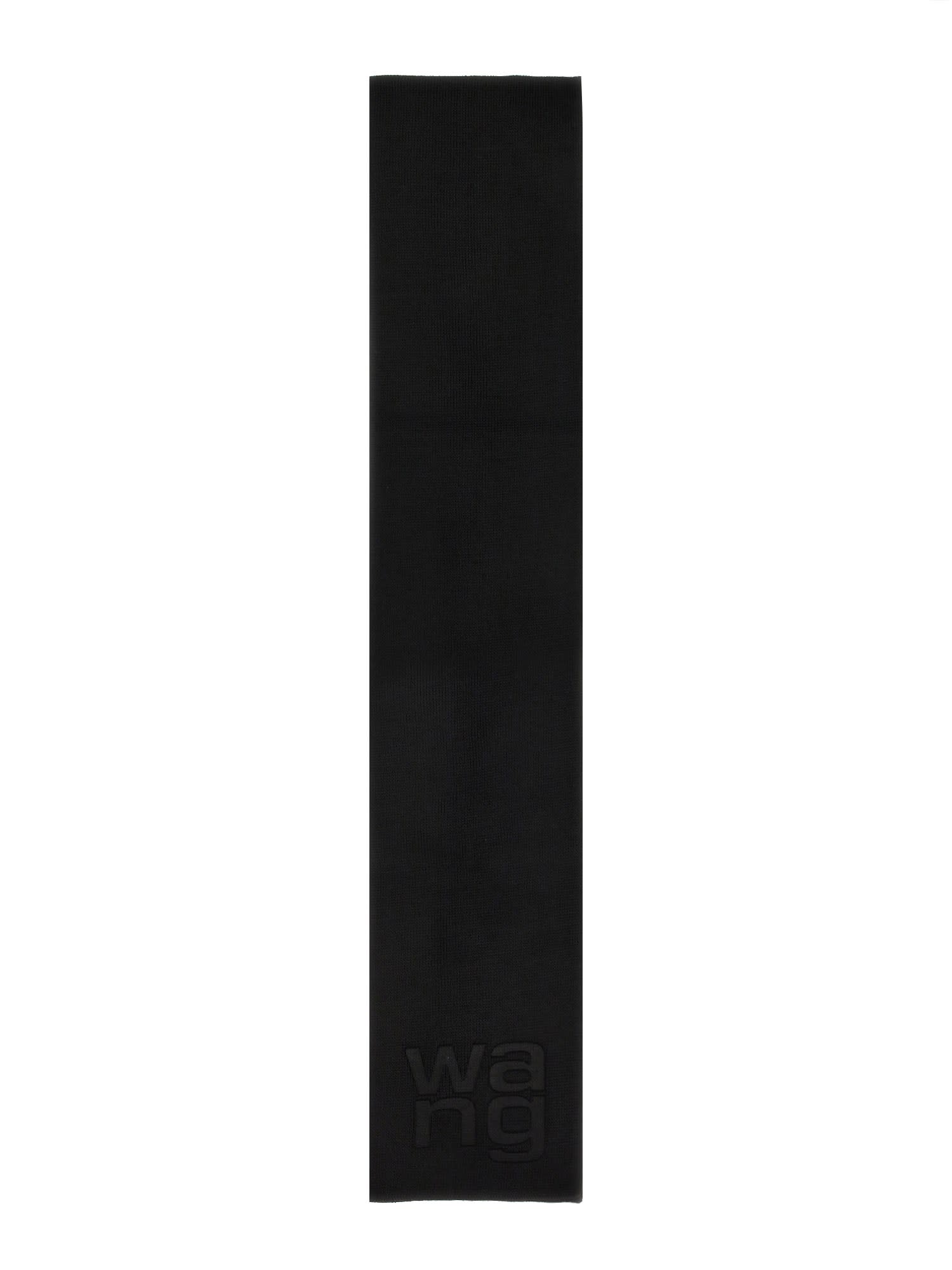 Shop Alexander Wang Scarf With Logo In Black