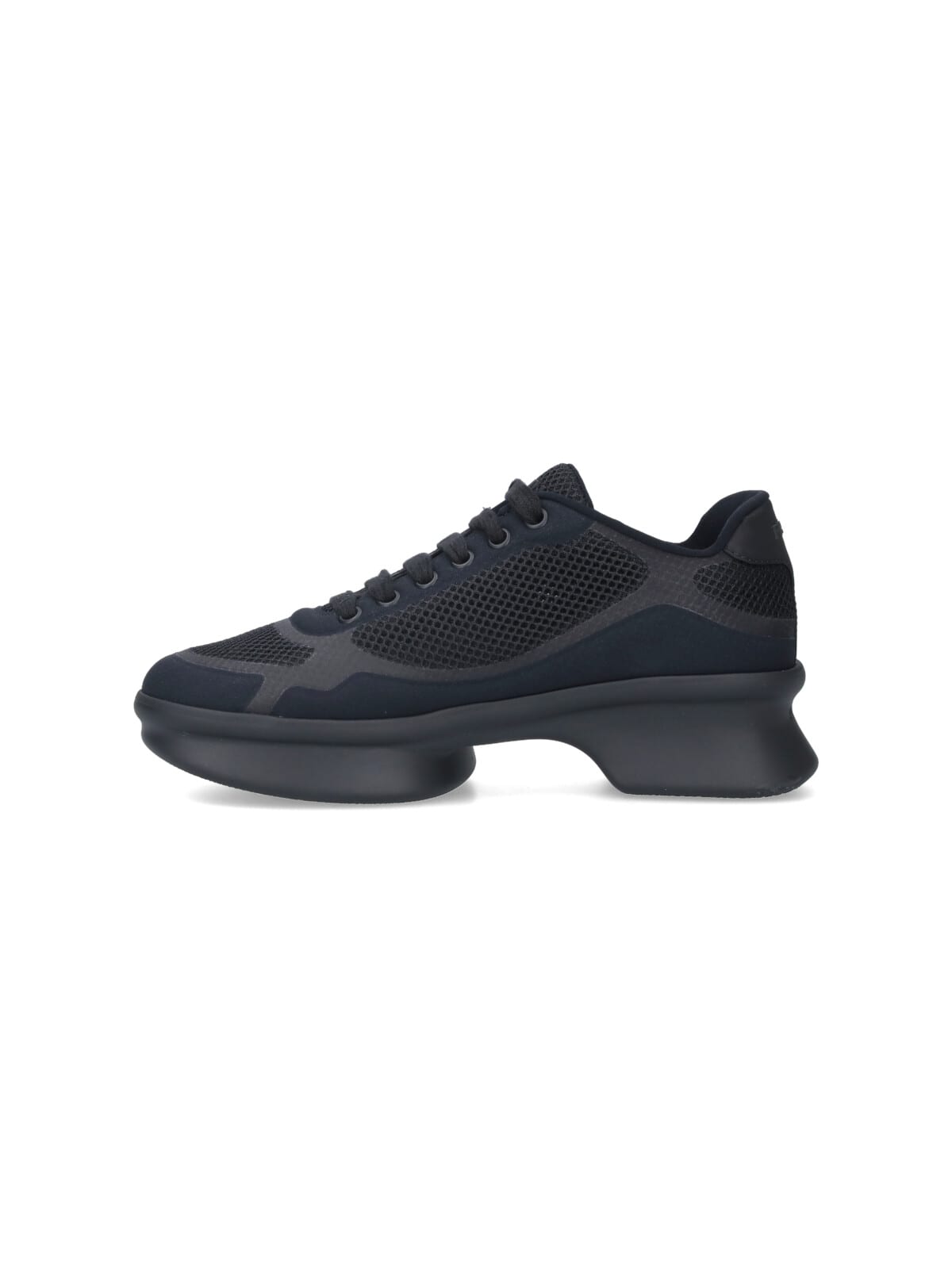 Prada Sneakers Mesh Upper Rubber Sole In Black