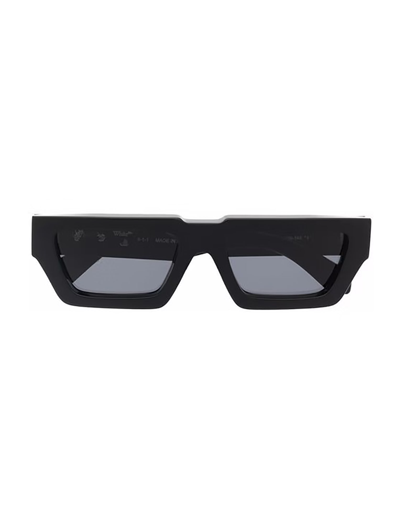 Off-White Men's Baltimore Double-Bridge Oval Sunglasses, Black Dark Grey, Men's, Sunglasses Round Sunglasses