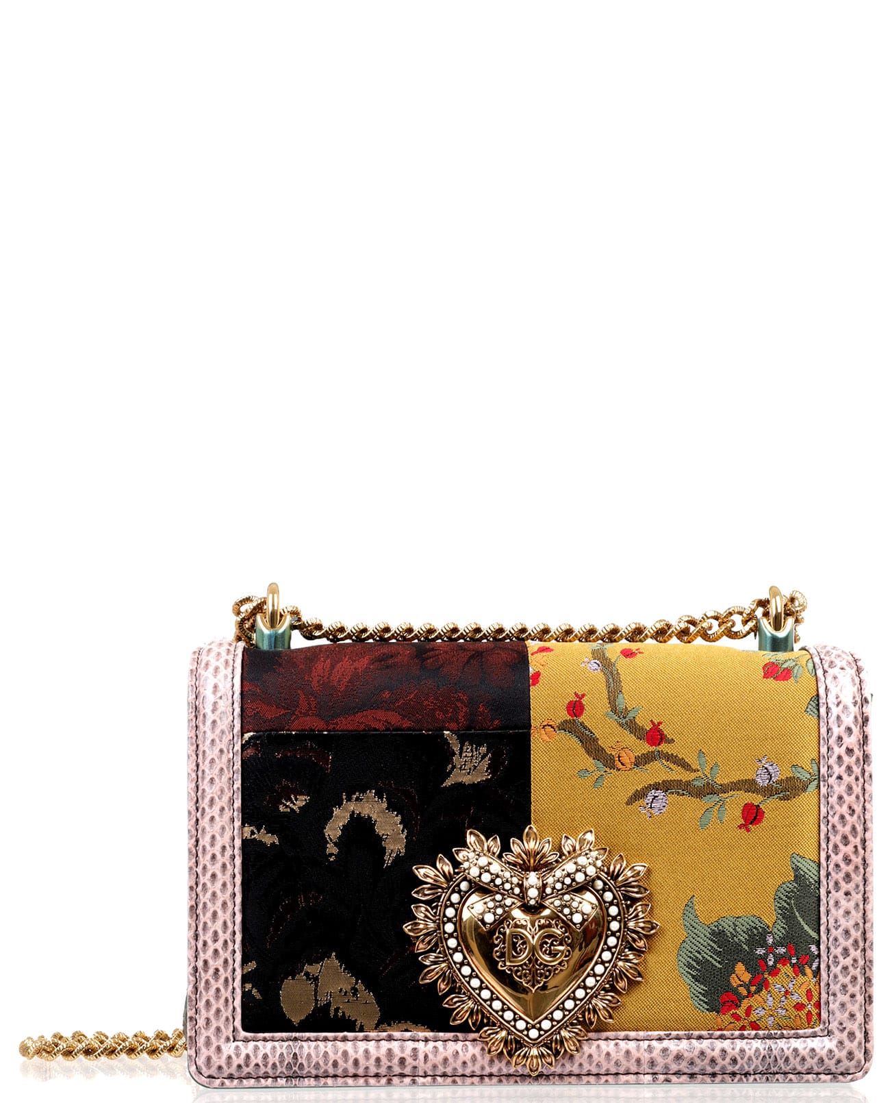 Dolce & Gabbana Pink Patchwork Devotion Bag In Multi Pink
