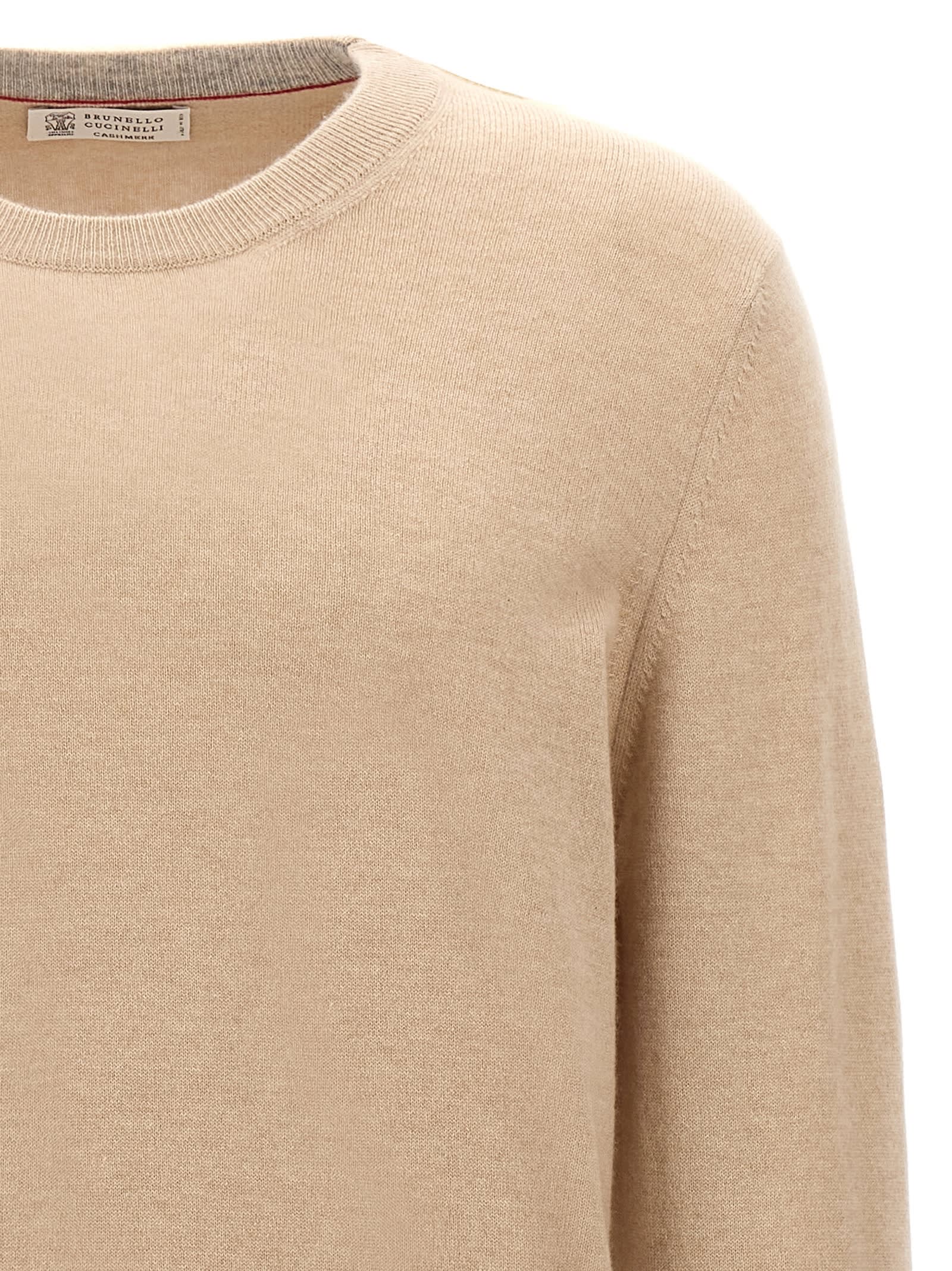 Shop Brunello Cucinelli Cashmere Sweater In Beige