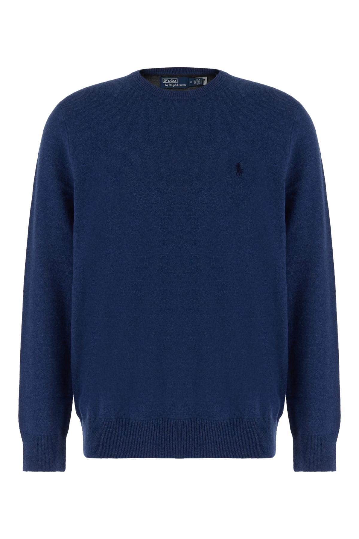 Shop Polo Ralph Lauren Denim Blue Wool Sweater In Navyheather