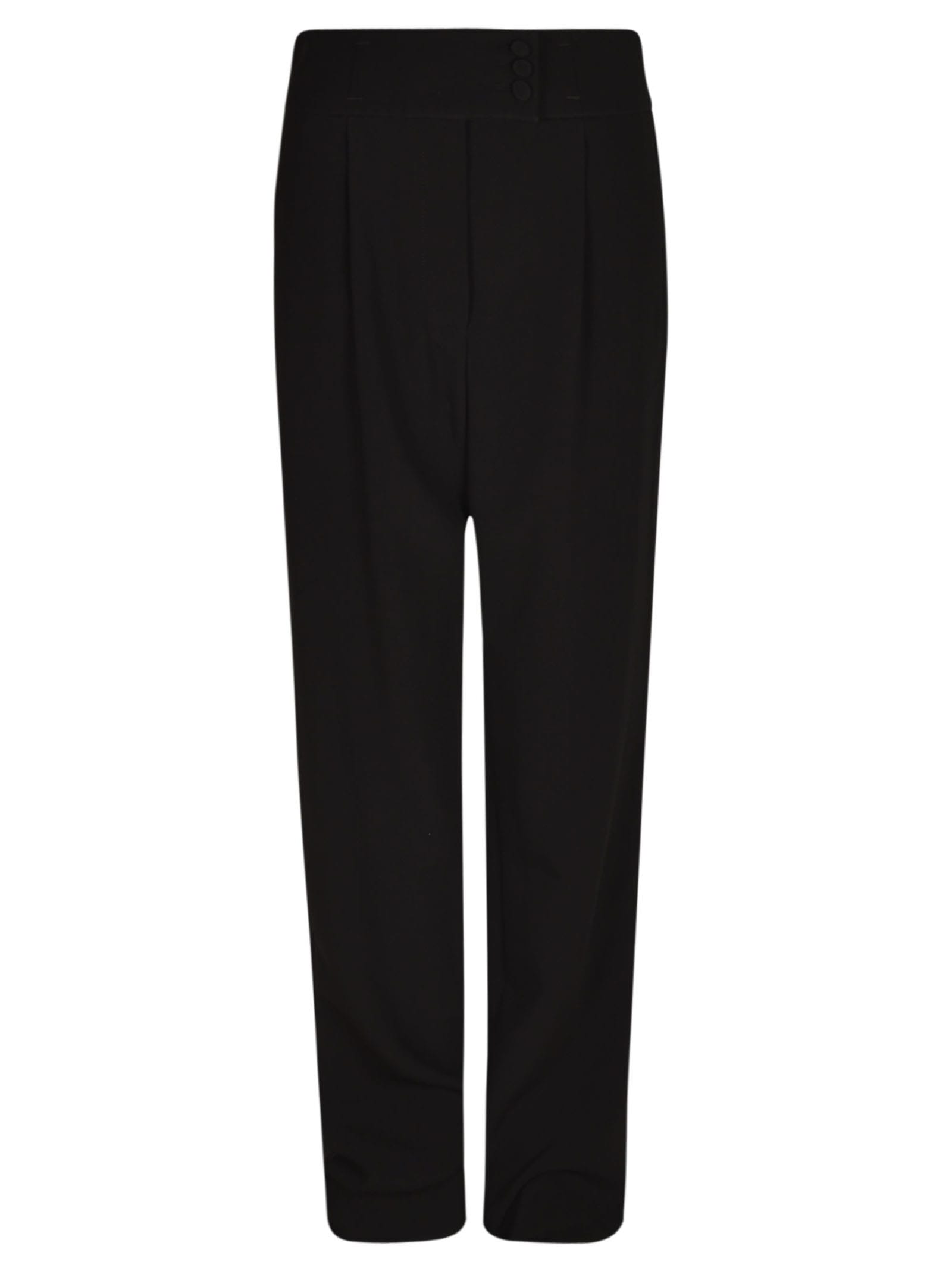Shop Giorgio Armani Wrap Buttoned Trousers In Black