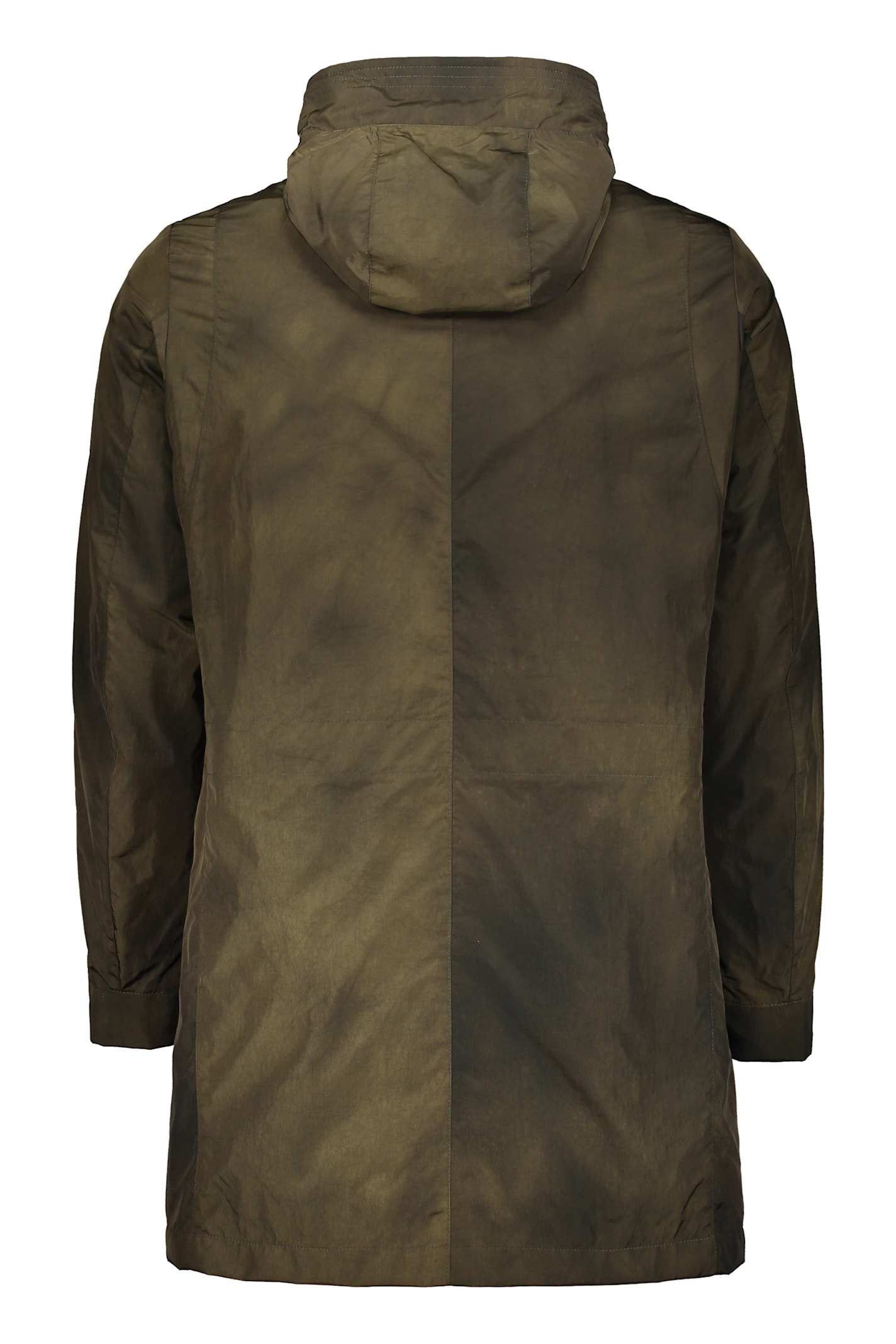 Moorer Hooded Midi Raincoat In Green