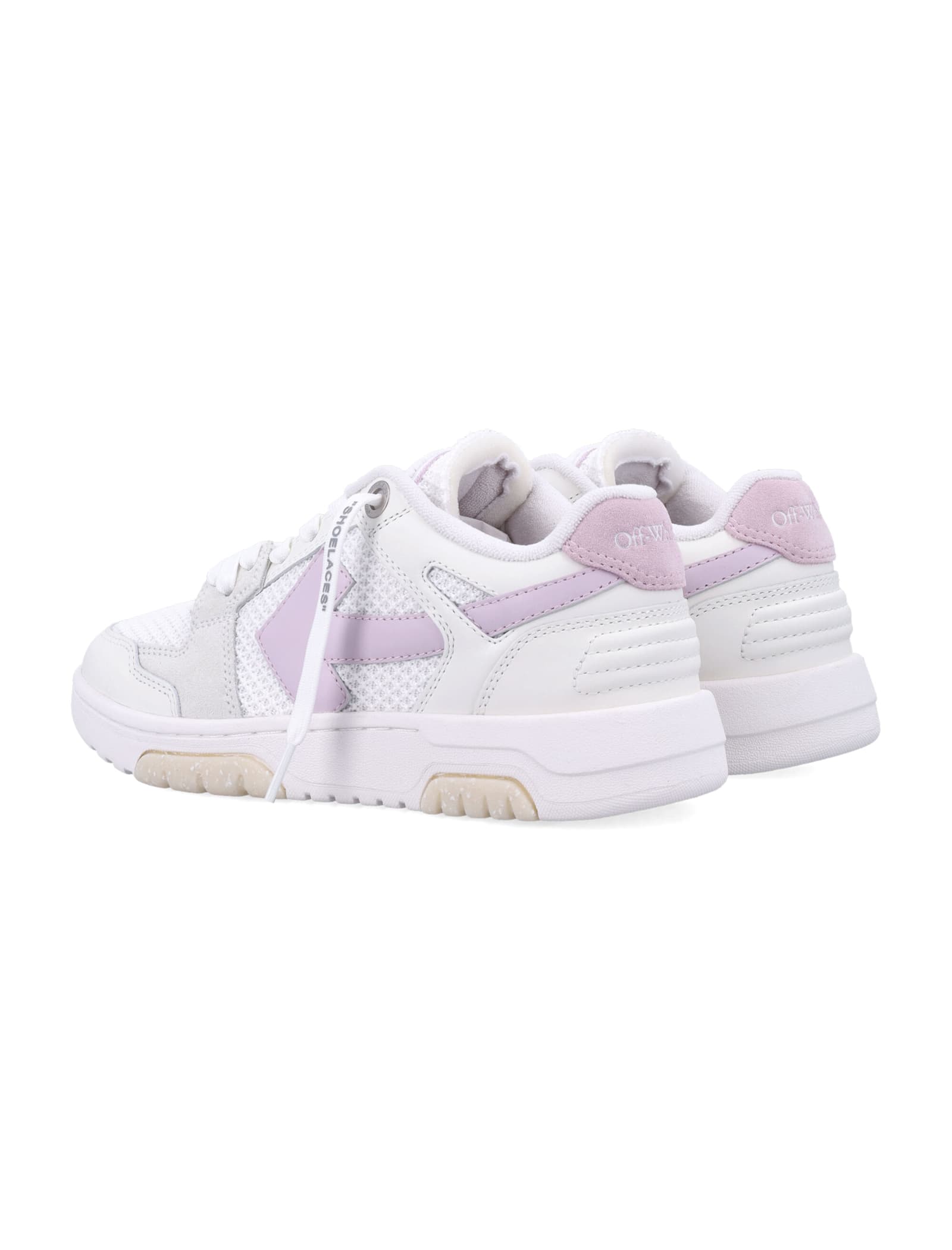 Off-white Slim Out Of Office White Lilac Womans Sneakers In Purple