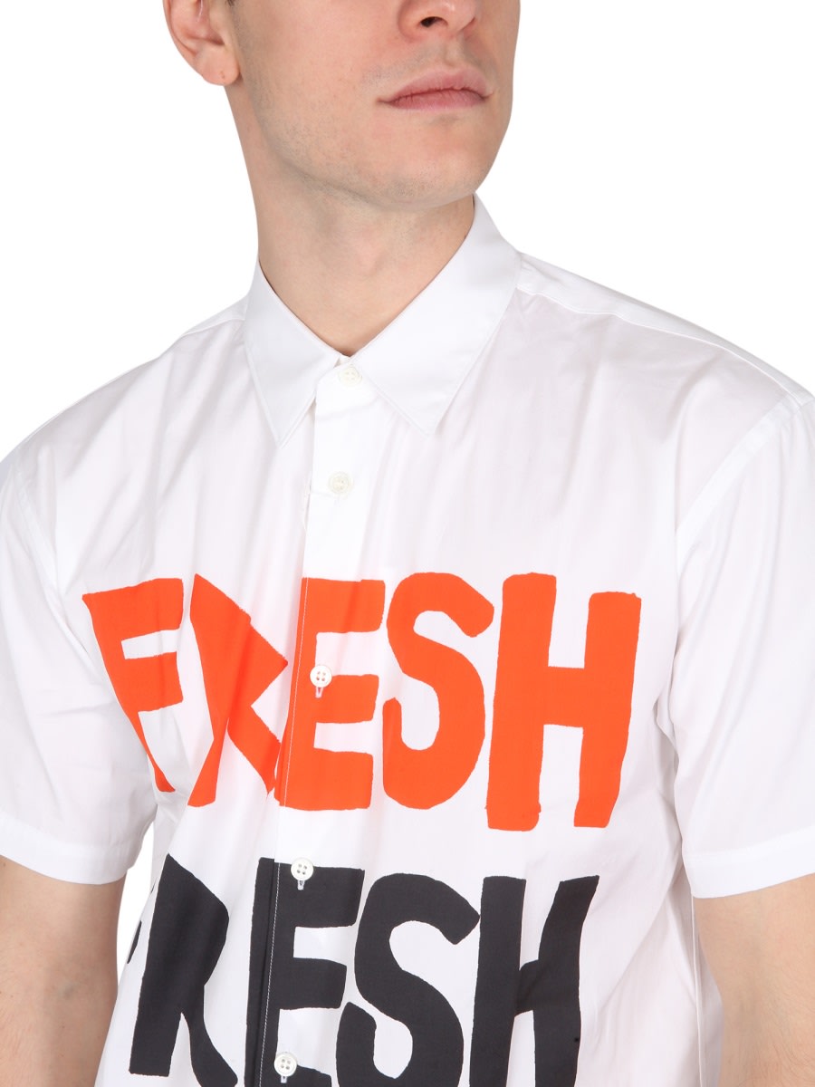 Comme Des Garçons Shirt X Brett Westfall Fresh Print Shirt In White