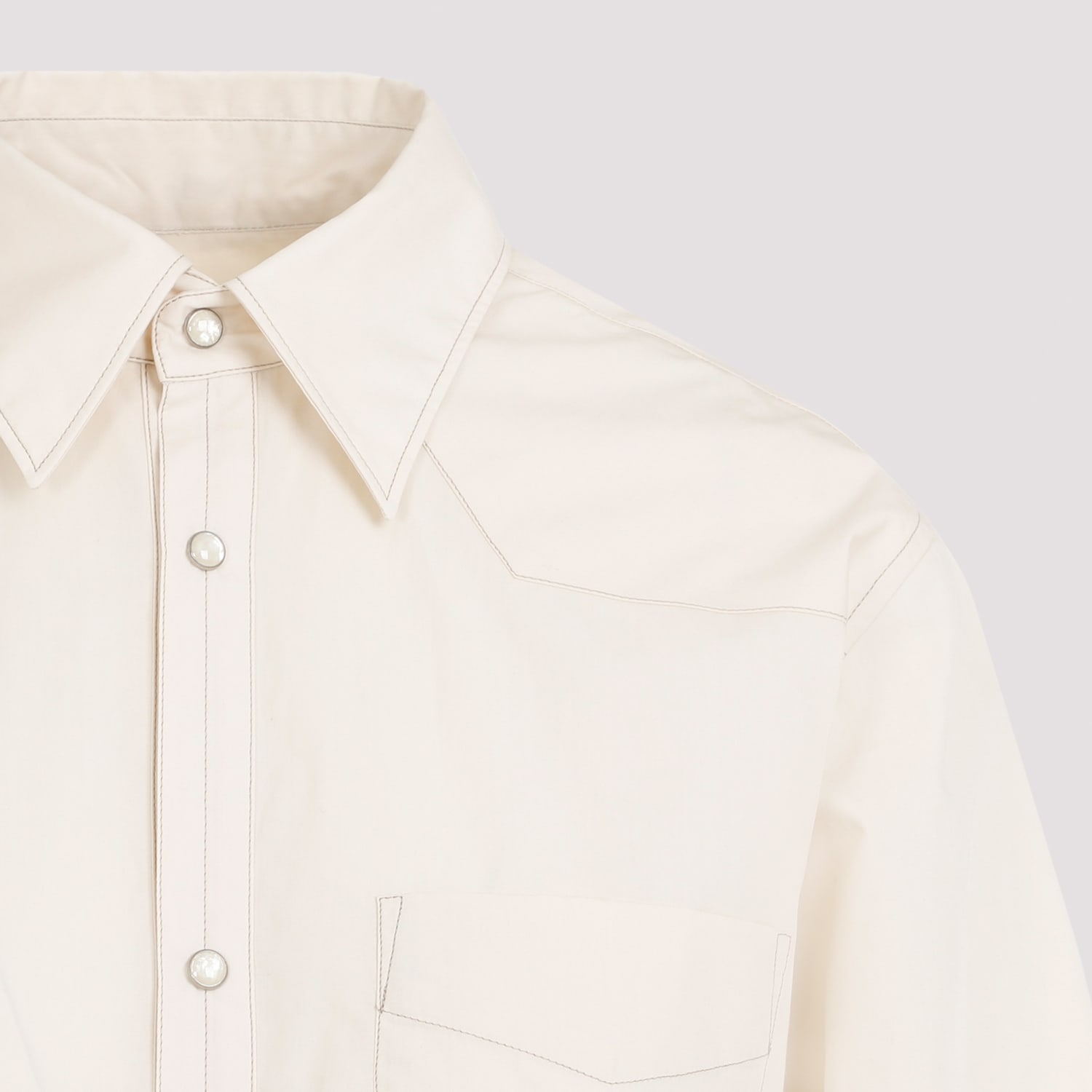 Shop Lemaire Western Fitted Shirt In Cream