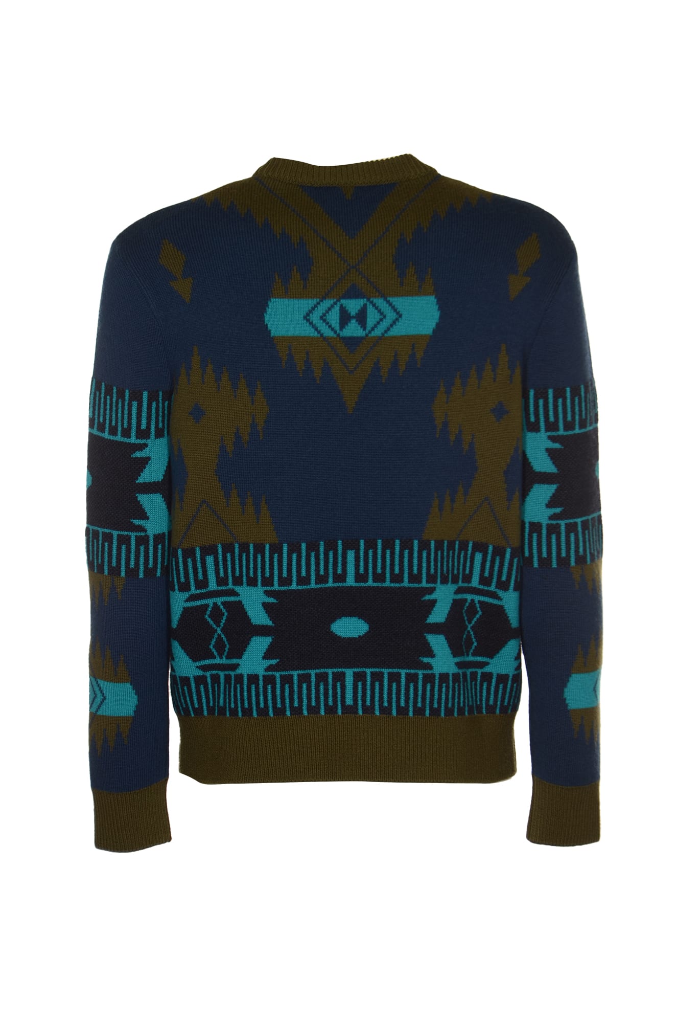 Shop Alanui Icon Jacquard Sweater In Naval Jack
