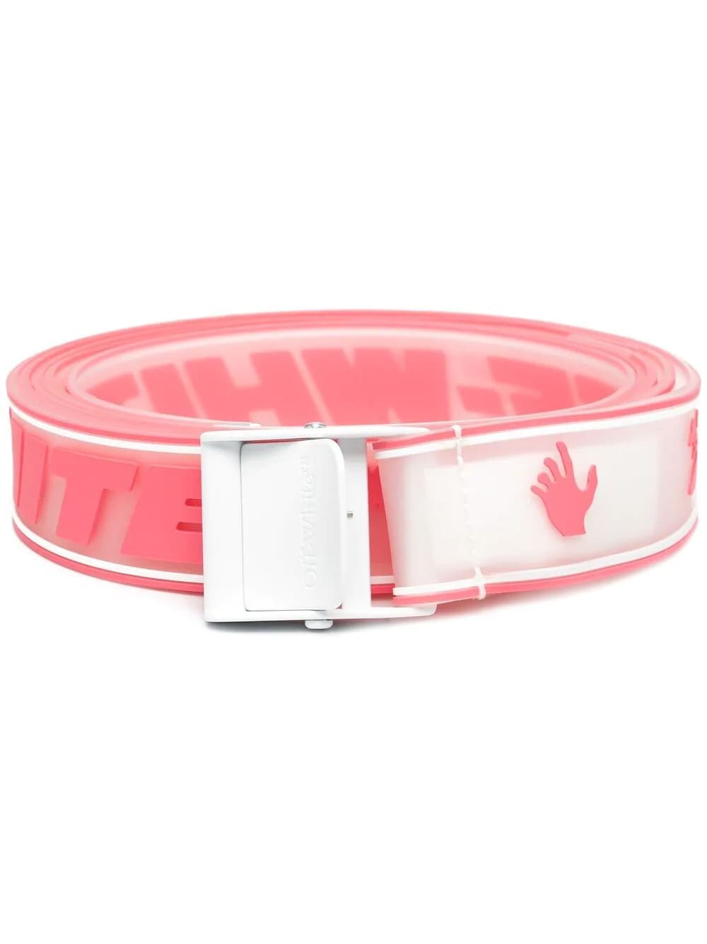 Off-White Woman Industrial Classic Belt In White And Pink Rubber
