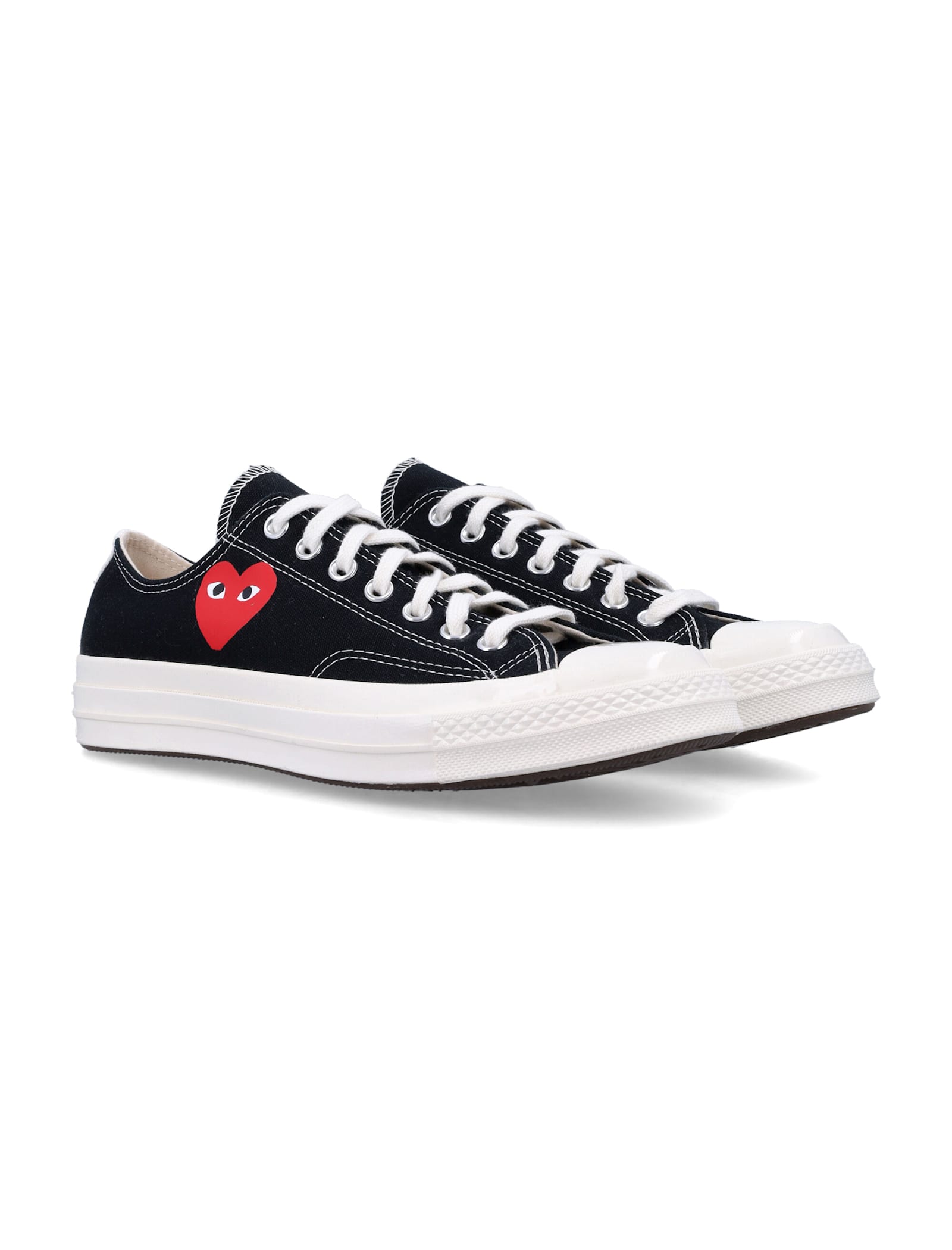 Comme Des Garçons Small Heart Low Top In Black