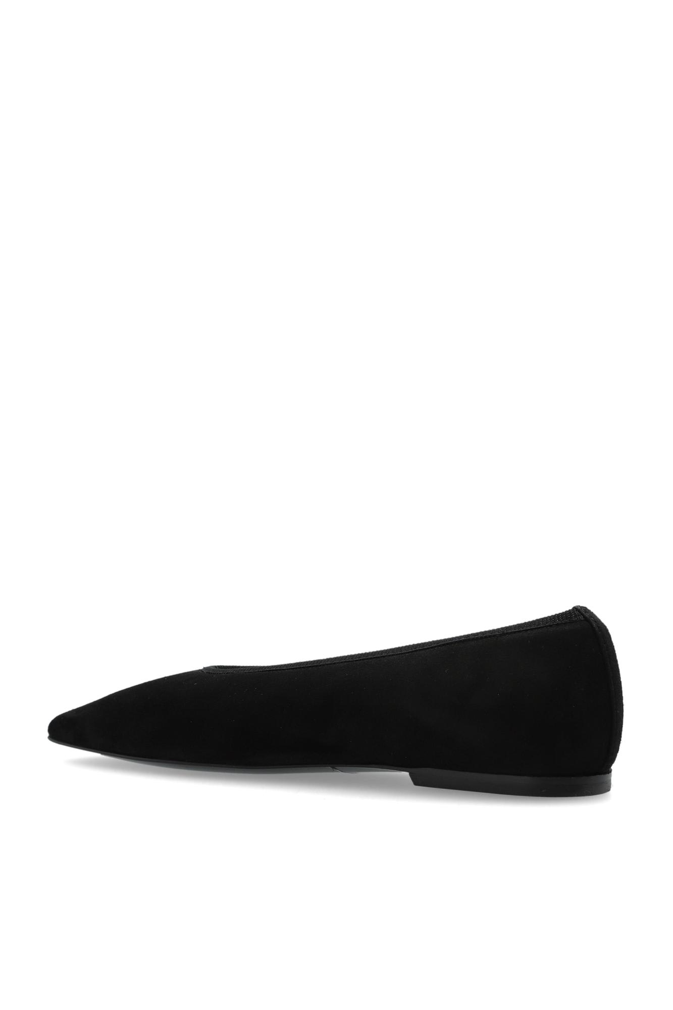 Totême Toteme Minimalist Velvet Ballerinas Shoes In Black